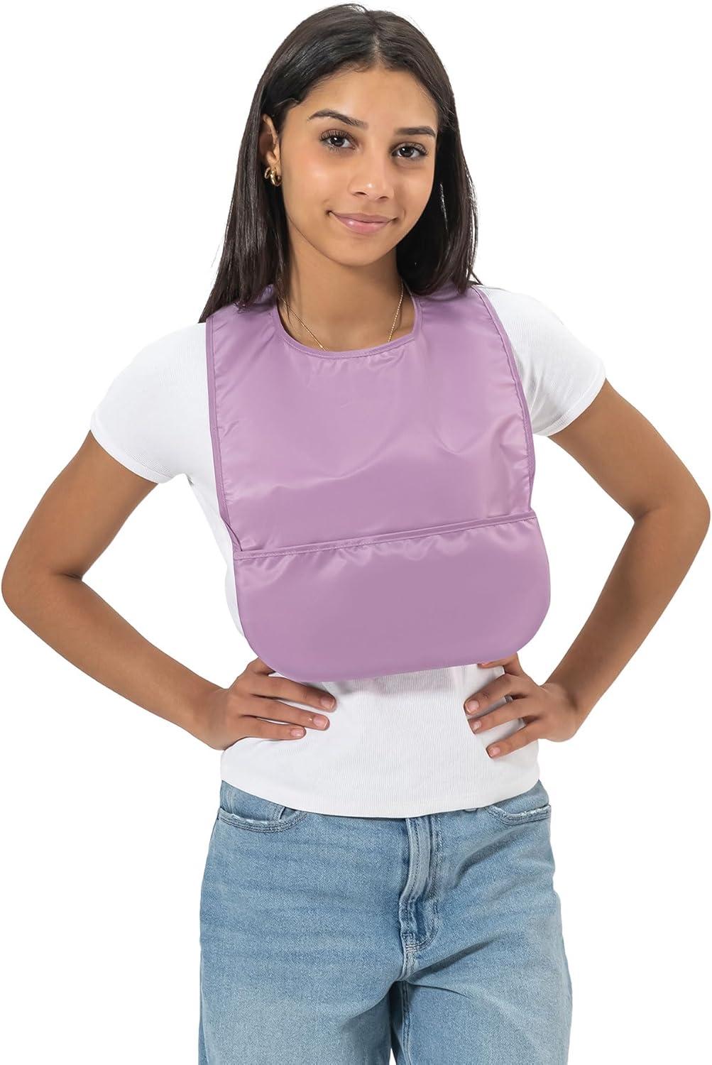 image:imageTiny Twinkle 2Pack of Premium Bibs for Adult Men Women and Teens Clothing Protector for Elderly and Special NeedsLilac Pink