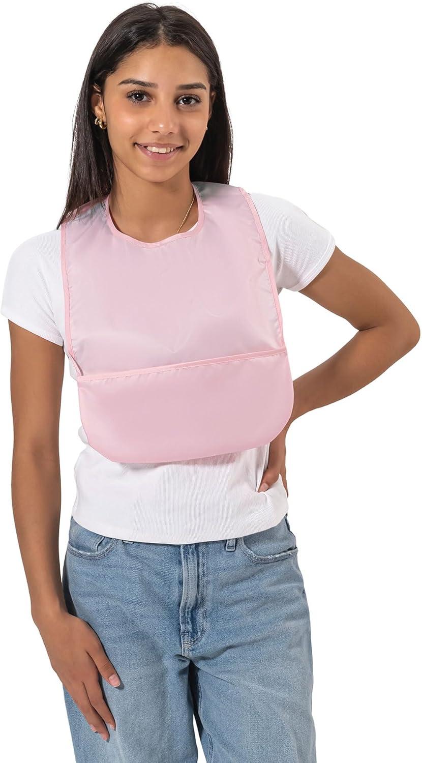 image:imageTiny Twinkle 2Pack of Premium Bibs for Adult Men Women and Teens Clothing Protector for Elderly and Special NeedsLilac Pink