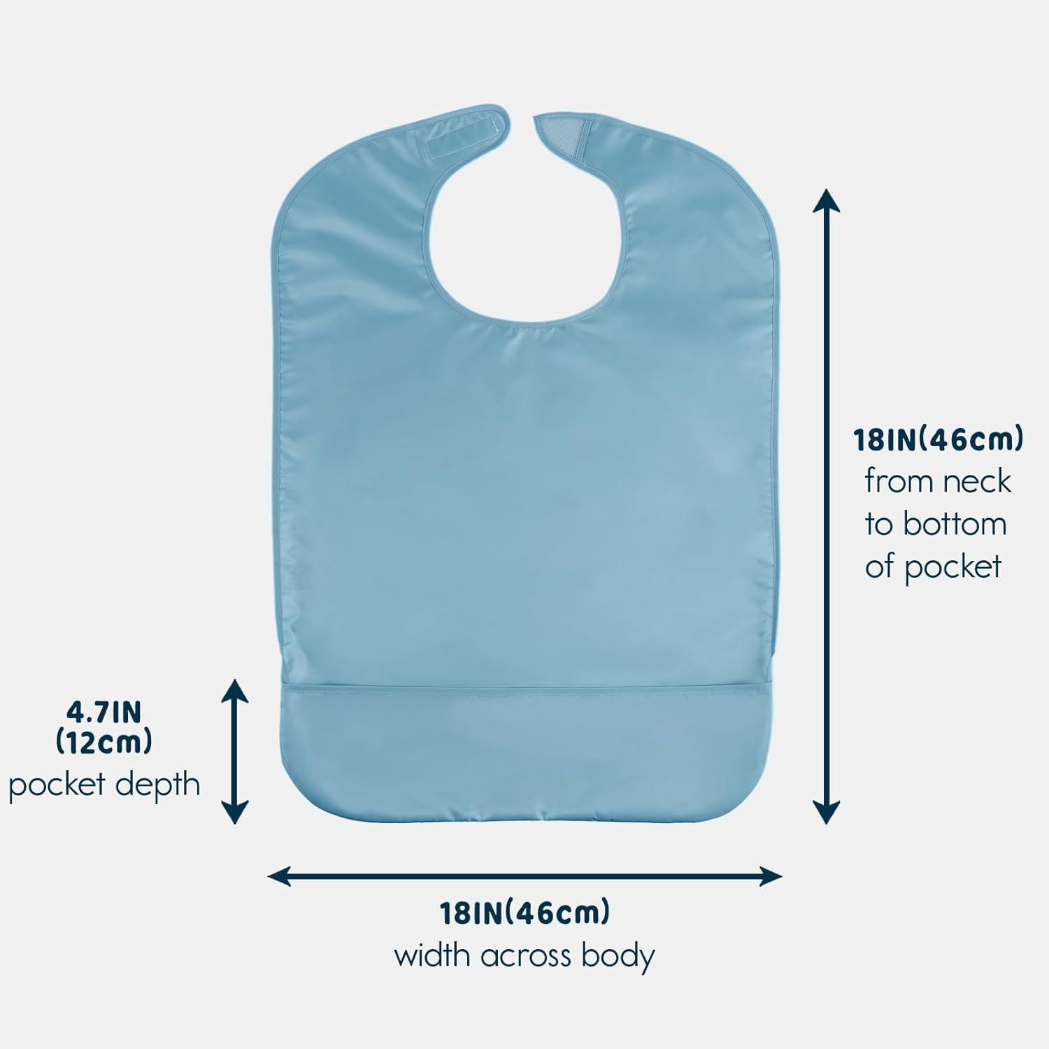 image:imageTiny Twinkle 2Pack of Premium Bibs for Adult Men Women and Teens Clothing Protector for Elderly and Special NeedsSlate Blue Charcoal