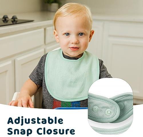 image:imageTiny Twinkle Baby Feeding Bibs Waterproof and Absorbent Infant Drool and Feeding Baby BibsBoy Macaron 8pack