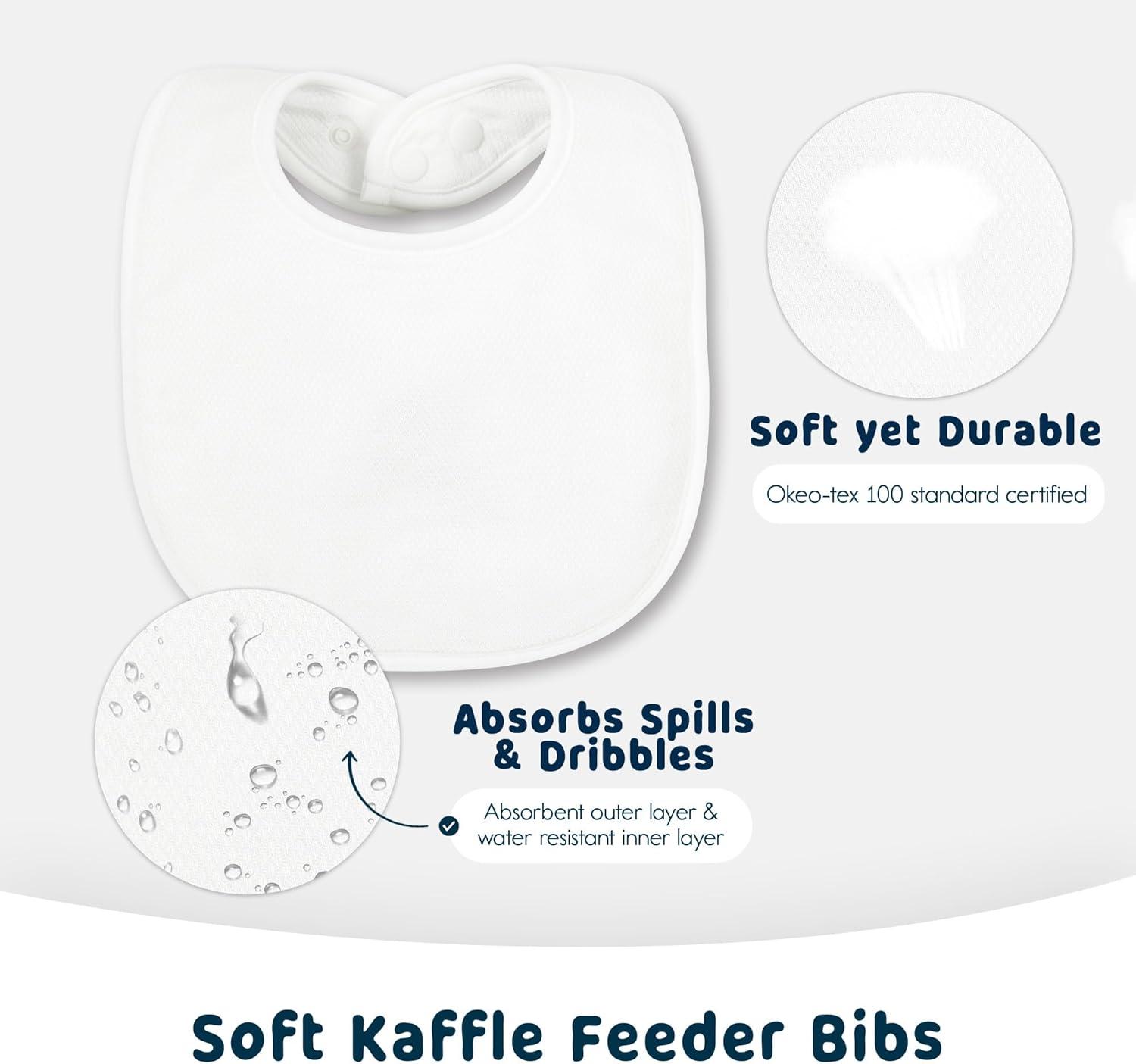 image:imageTiny Twinkle Baby Feeding Bibs Waterproof and Absorbent Infant Drool and Feeding Baby BibsBoy Macaron 8pack