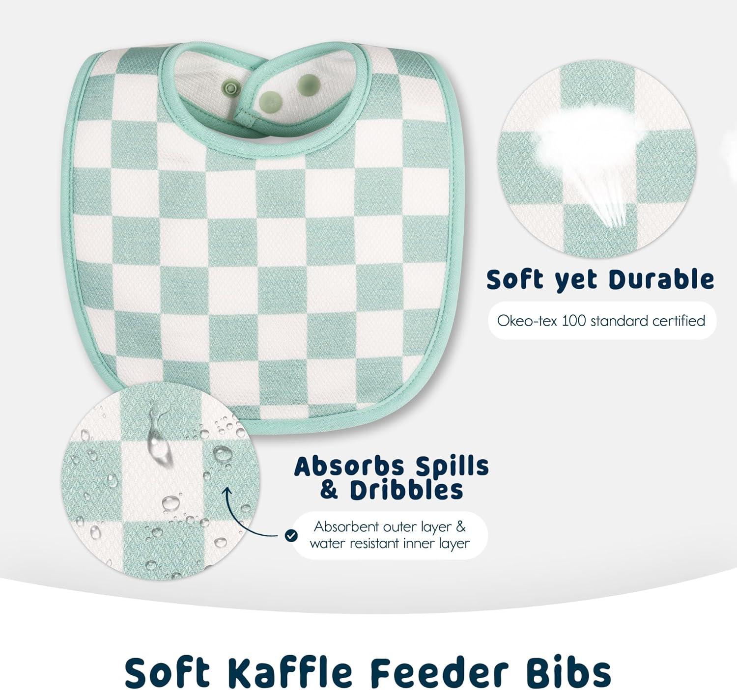image:imageTiny Twinkle Baby Feeding Bibs Waterproof and Absorbent Infant Drool and Feeding Baby BibsBoy Print 8pack