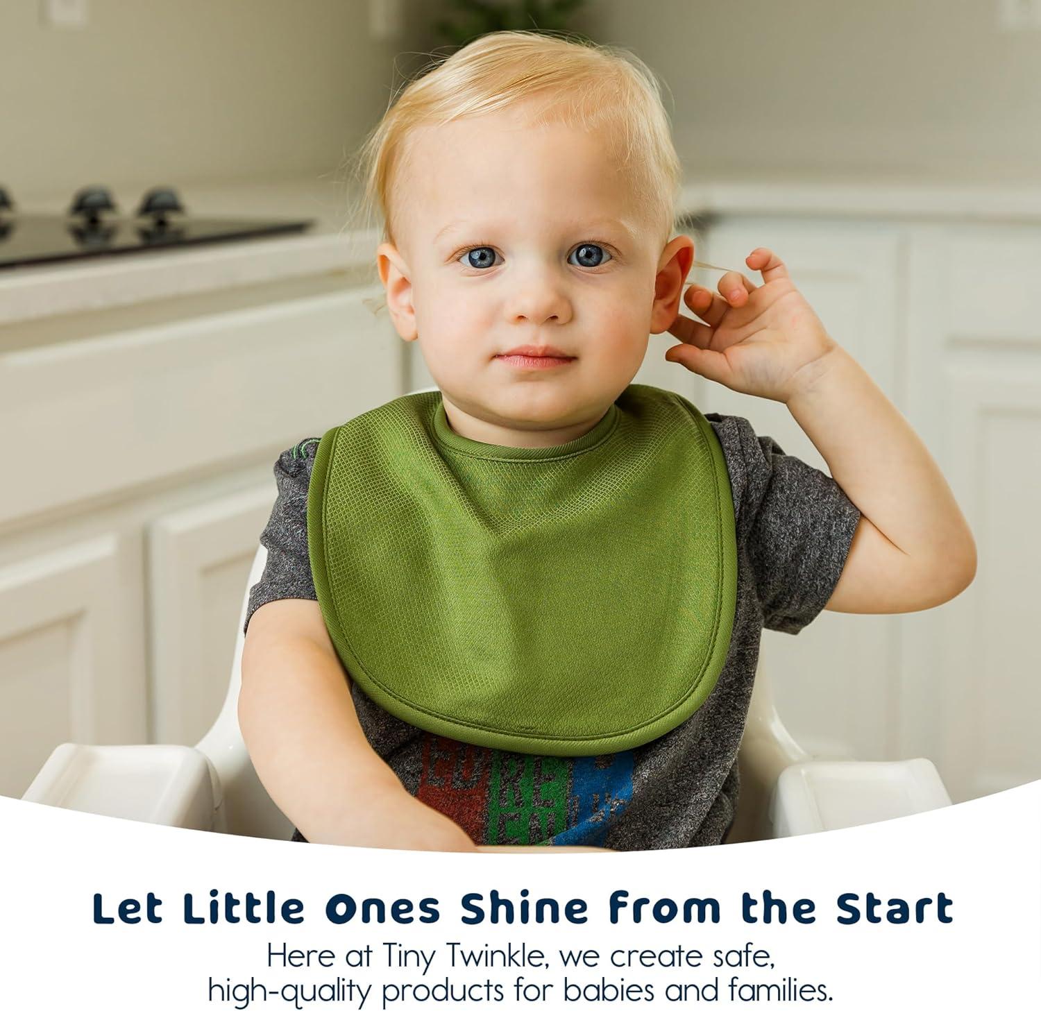 image:imageTiny Twinkle Baby Feeding Bibs Waterproof and Absorbent Infant Drool and Feeding Baby BibsBoy Set 8pack