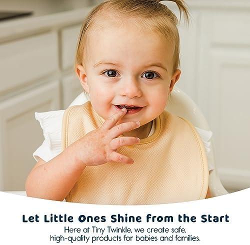 image:imageTiny Twinkle Baby Feeding Bibs Waterproof and Absorbent Infant Drool and Feeding Baby BibsGirl Macaron 8pack