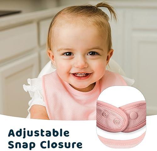 image:imageTiny Twinkle Baby Feeding Bibs Waterproof and Absorbent Infant Drool and Feeding Baby BibsGirl Pastel 8pack
