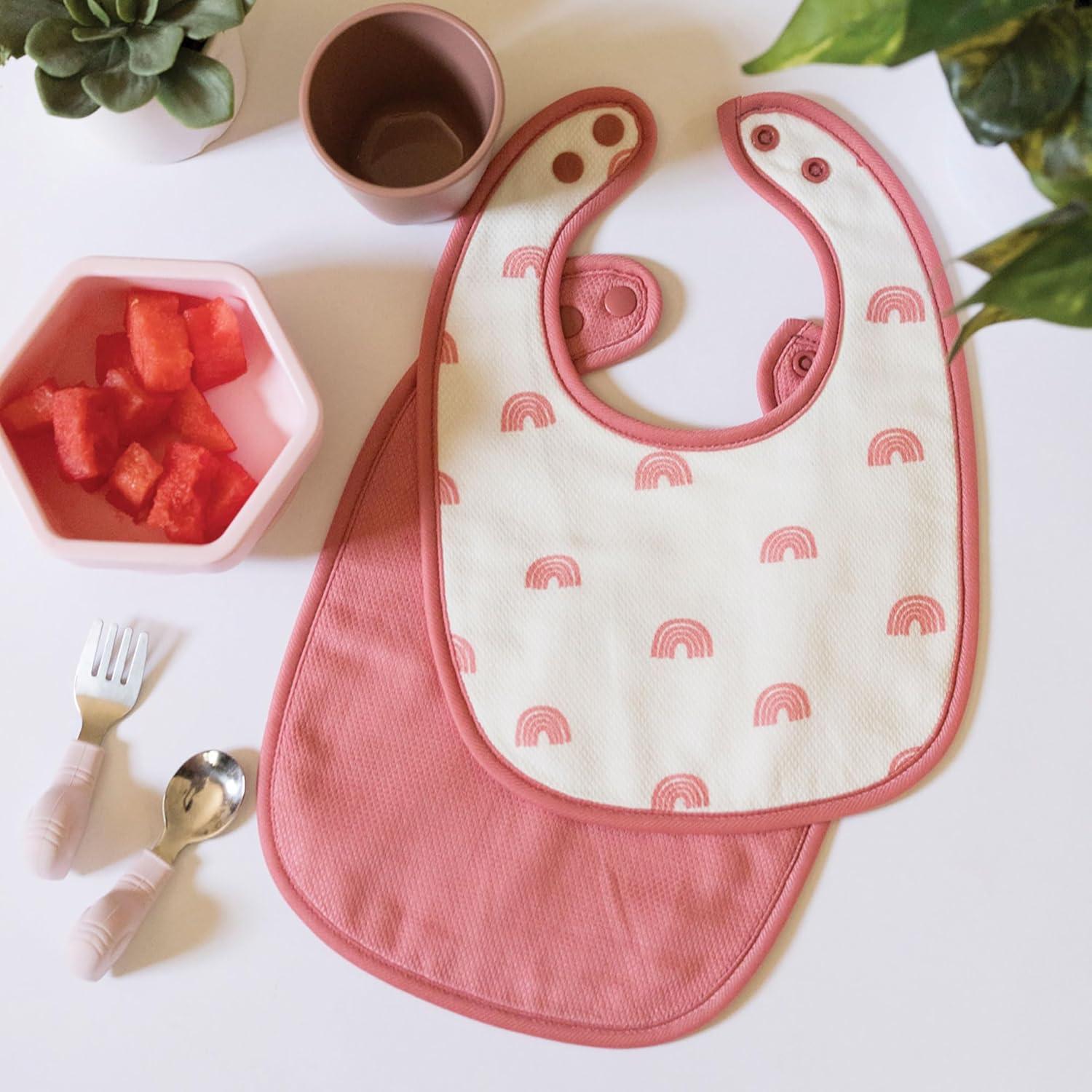 image:imageTiny Twinkle Baby Feeding Bibs Waterproof and Absorbent Infant Drool and Feeding Baby BibsGirl Print 8pack