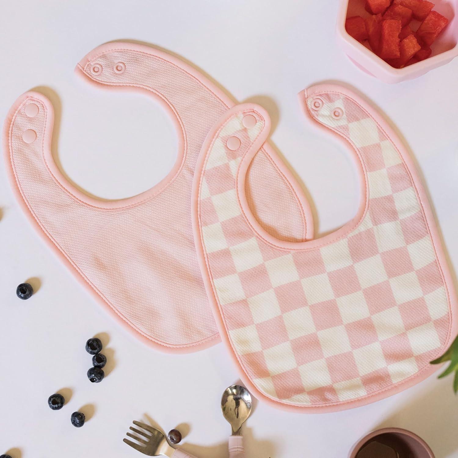 image:imageTiny Twinkle Baby Feeding Bibs Waterproof and Absorbent Infant Drool and Feeding Baby BibsGirl Print 8pack