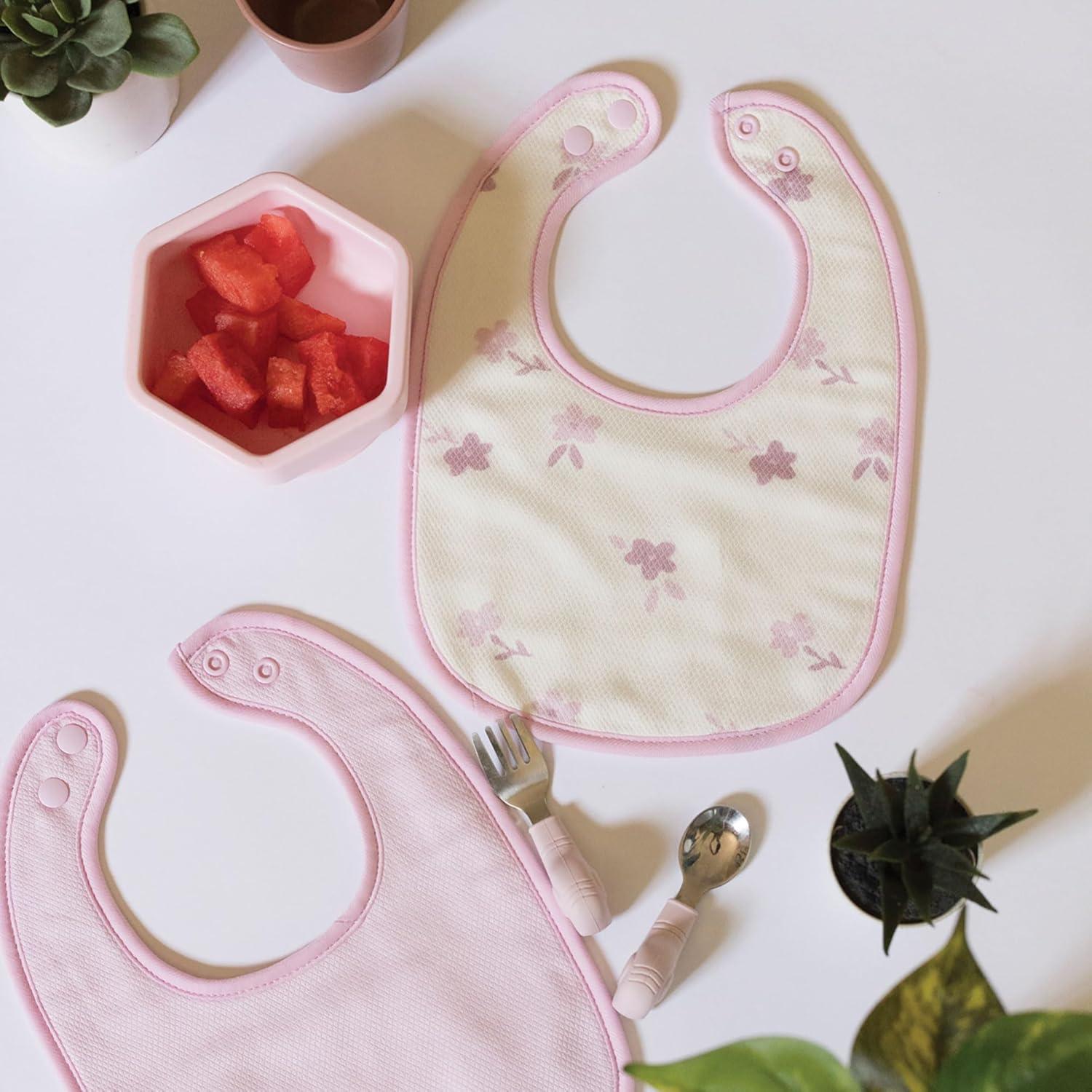 image:imageTiny Twinkle Baby Feeding Bibs Waterproof and Absorbent Infant Drool and Feeding Baby BibsGirl Print 8pack