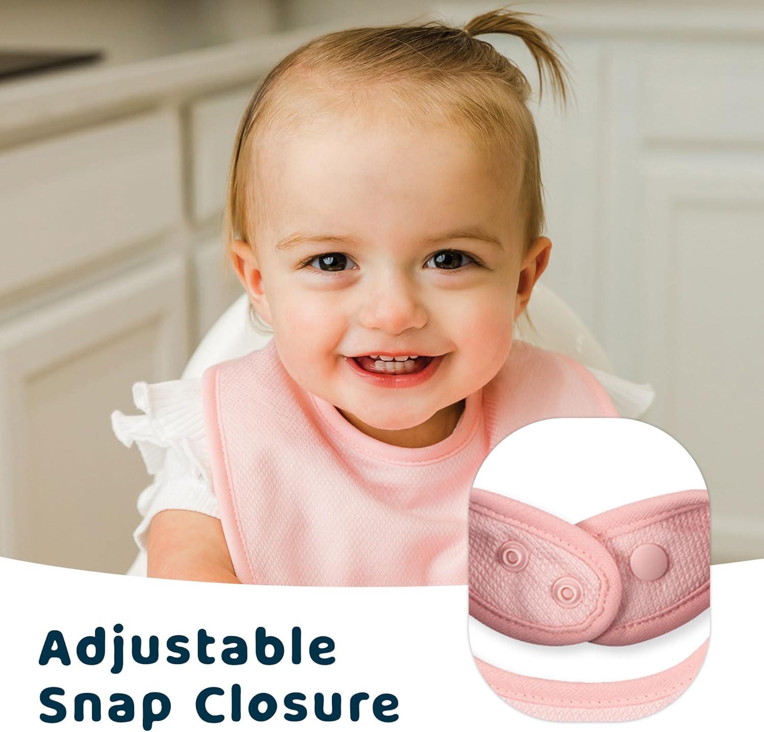 image:imageTiny Twinkle Baby Feeding Bibs Waterproof and Absorbent Infant Drool and Feeding Baby BibsGirl Set 8pack