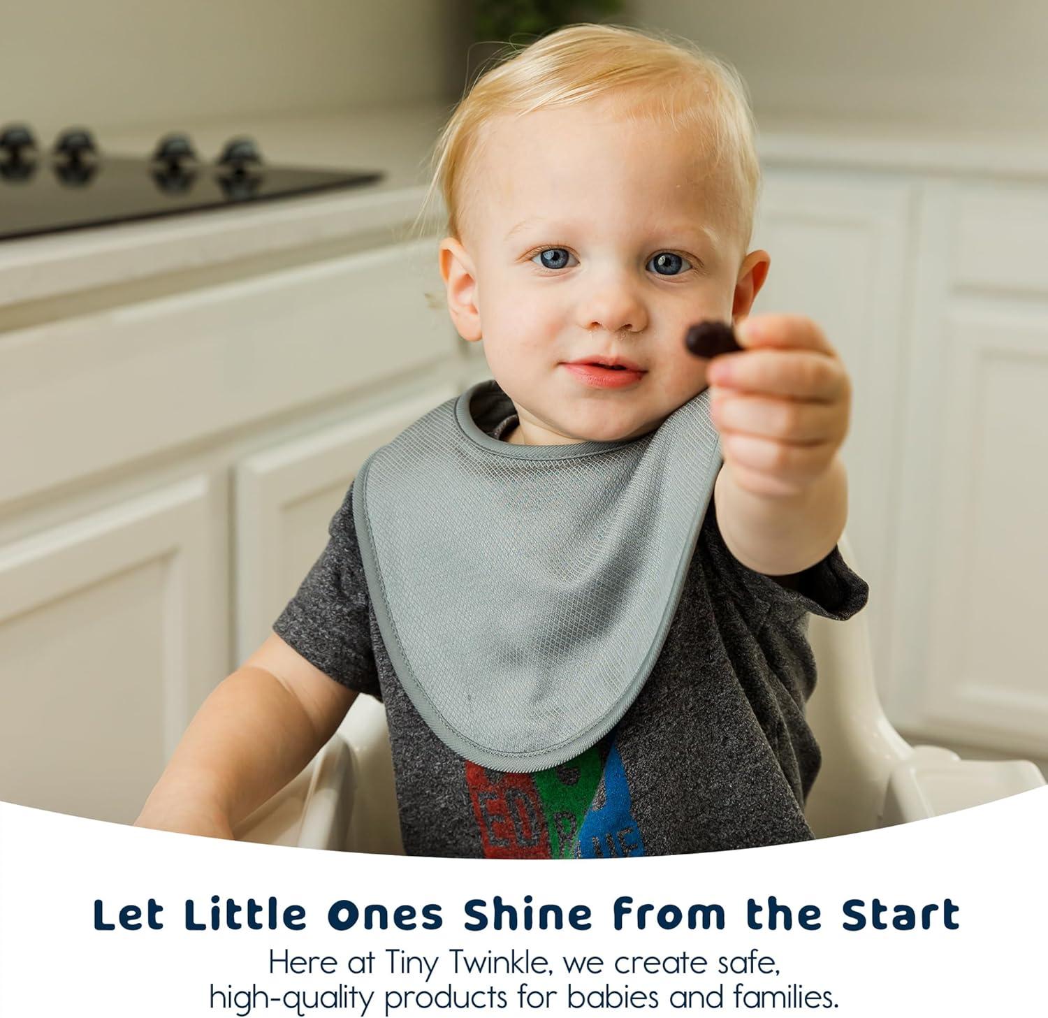 image:imageTiny Twinkle Baby Feeding Bibs Waterproof and Absorbent Infant Drool and Feeding Baby BibsSpring Boy Set 8pack