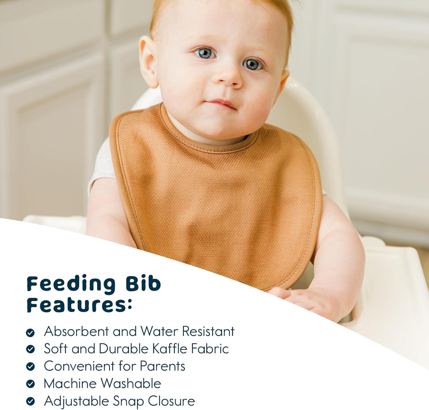 image:imageTiny Twinkle Baby Feeding Bibs Waterproof and Absorbent Infant Drool and Feeding Baby BibsWhite 8pack