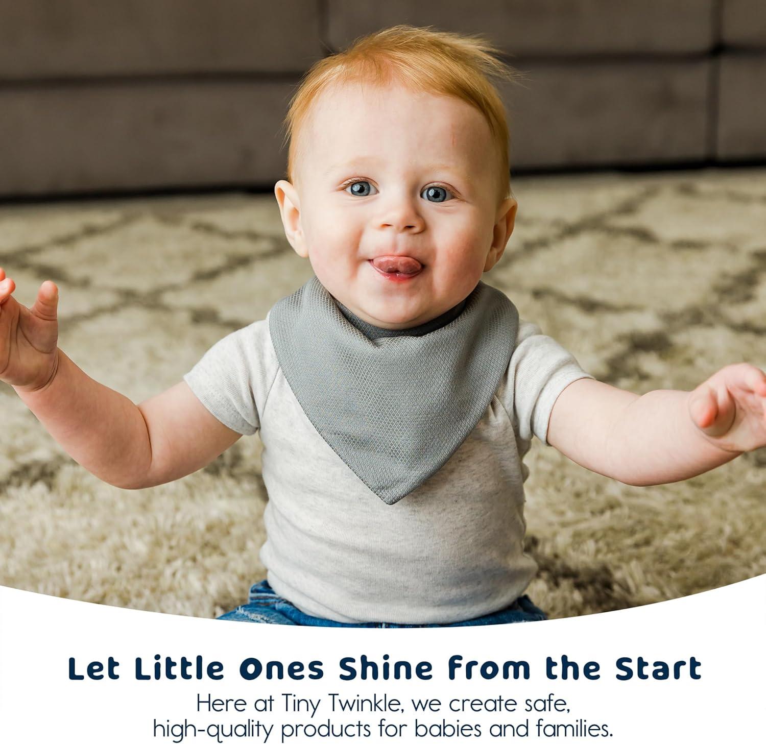 image:imageTiny Twinkle Bandana Scarf Bibs Water Resistant and Absorbent Drool and Teething Baby BibsBoy Set 10pack