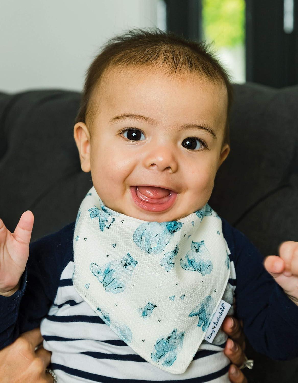 image:imageTiny Twinkle Bandana Scarf Bibs Water Resistant and Absorbent Drool and Teething Baby BibsForest 2 Pack
