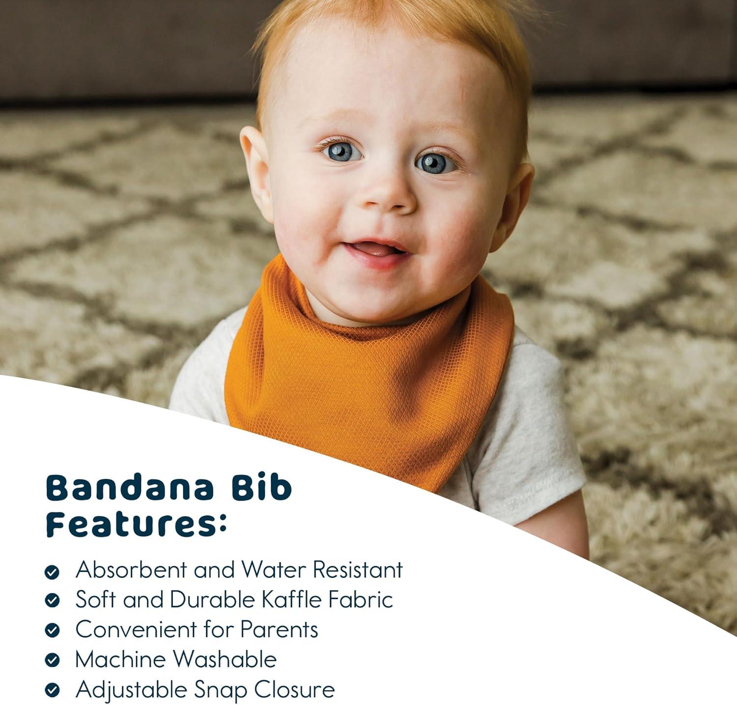 image:imageTiny Twinkle Bandana Scarf Bibs Water Resistant and Absorbent Drool and Teething Baby BibsNeutral Set 10pack