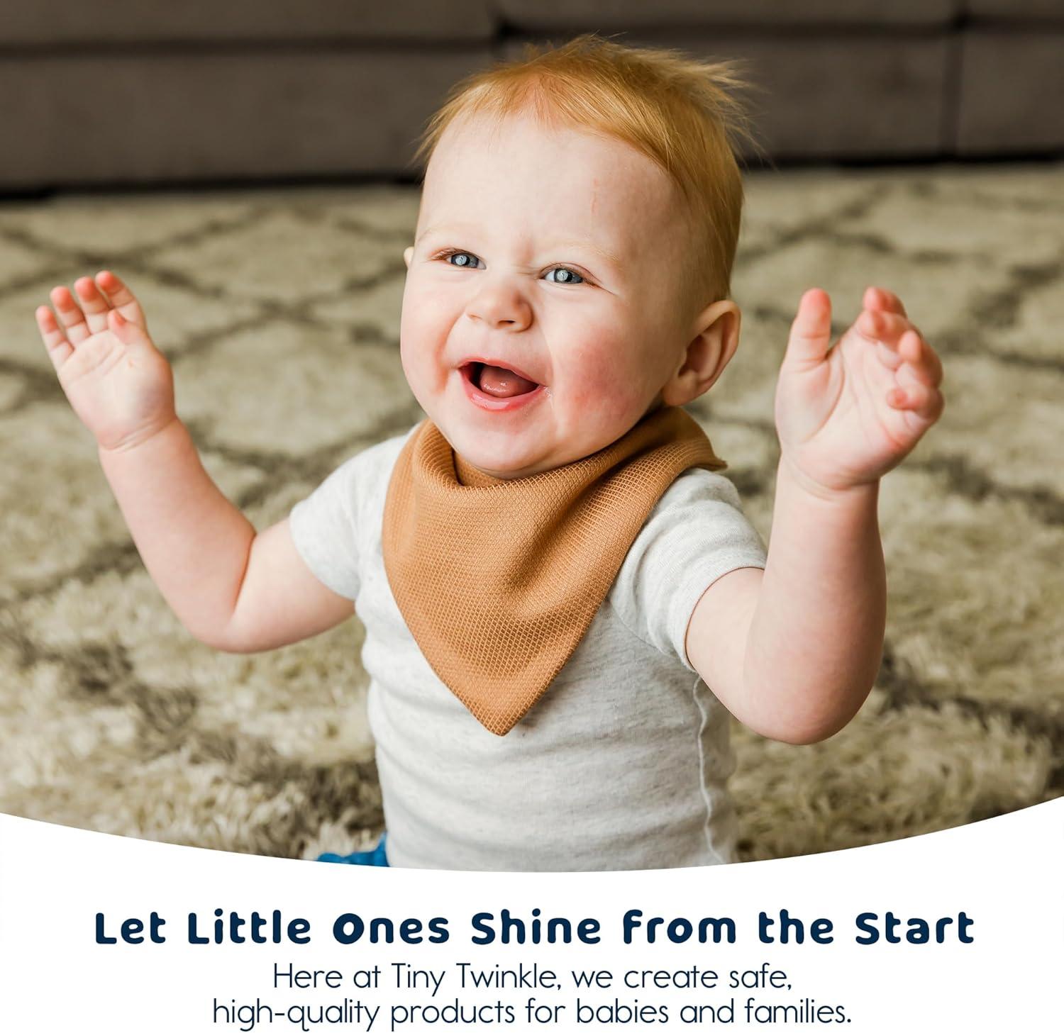 image:imageTiny Twinkle Bandana Scarf Bibs Water Resistant and Absorbent Drool and Teething Baby BibsNeutral Set 10pack