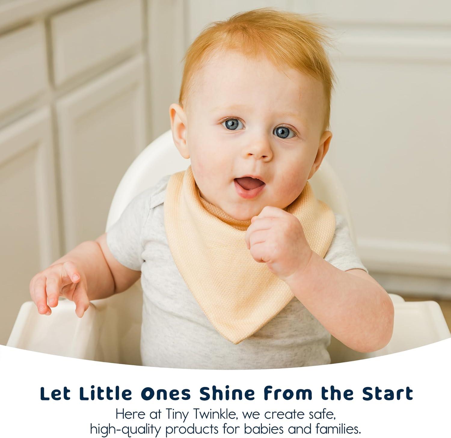 image:imageTiny Twinkle Bandana Scarf Bibs Water Resistant and Absorbent Drool and Teething Baby BibsNeutral Set 6pack