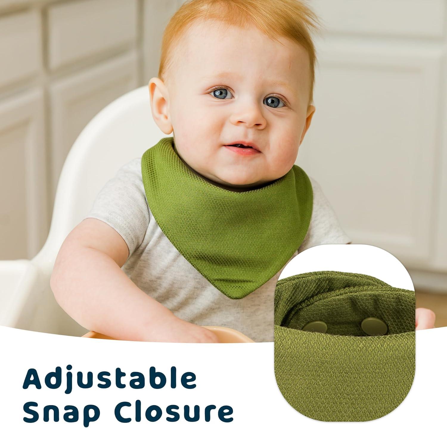 image:imageTiny Twinkle Bandana Scarf Bibs Water Resistant and Absorbent Drool and Teething Baby BibsNeutral Set 6pack