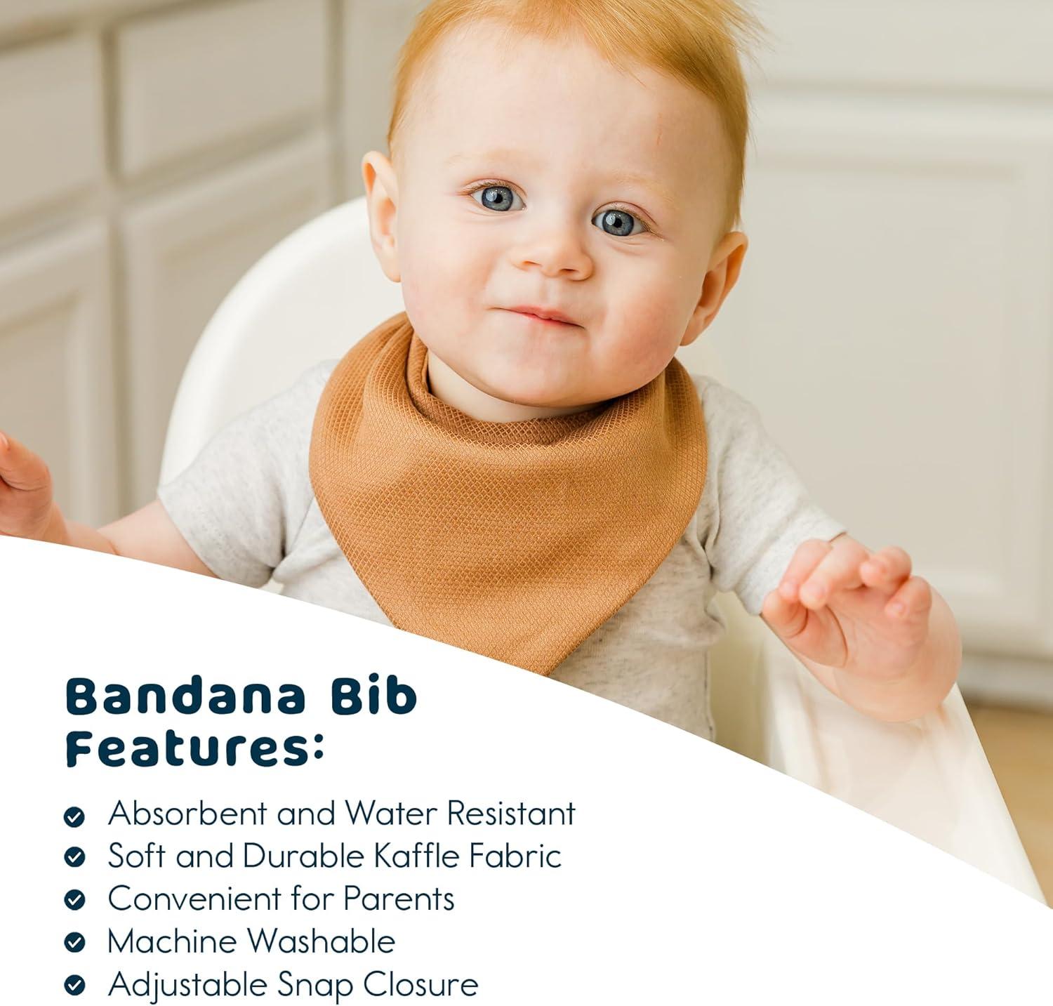 image:imageTiny Twinkle Bandana Scarf Bibs Water Resistant and Absorbent Drool and Teething Baby BibsNeutral Set 6pack
