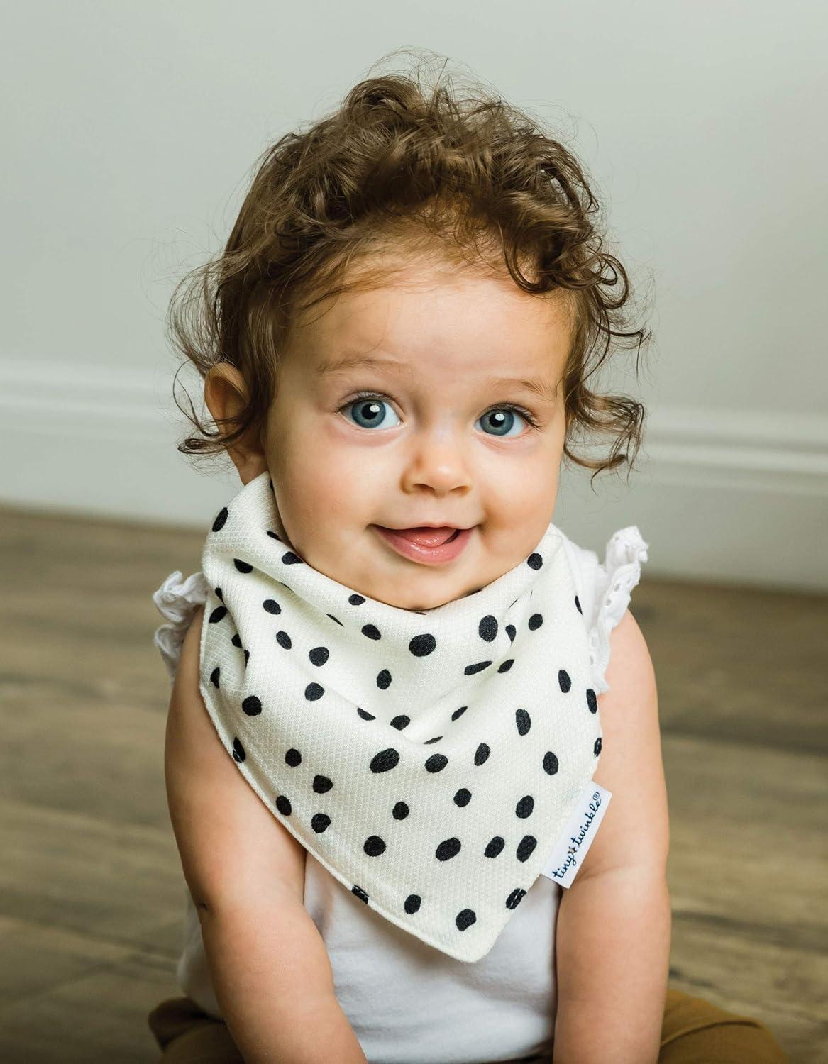 image:imageTiny Twinkle Bandana Scarf Bibs Water Resistant and Absorbent Drool and Teething Baby BibsPeony 2 Pack