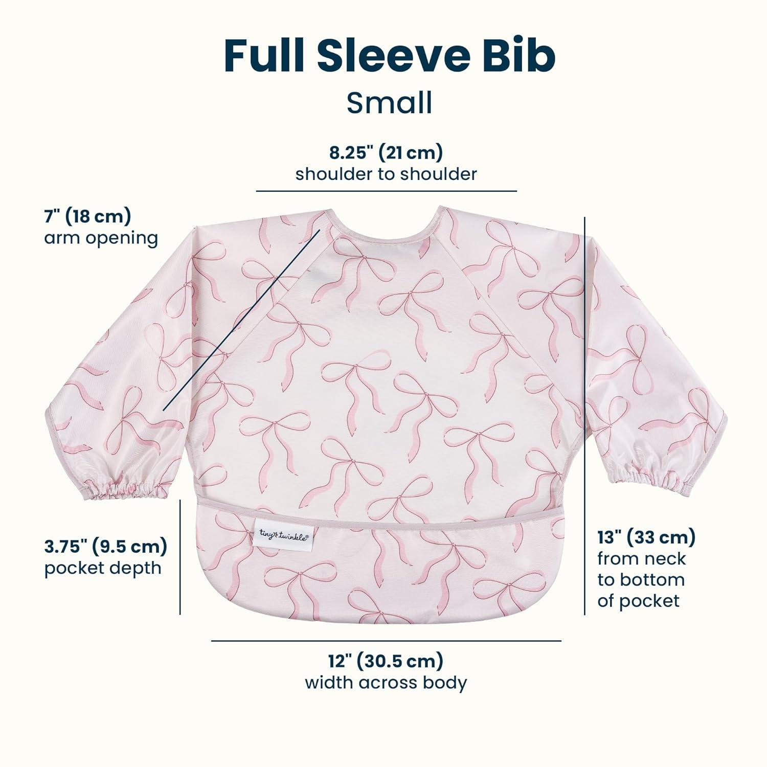 image:imageTiny Twinkle Long Sleeve Bib for Babies amp Toddlers 2Pack Waterproof Smock Bib for Eating Machine Washable amp MessProof Feeding Essentials Newborn Shower Gift Grey Indigo624MToile bows