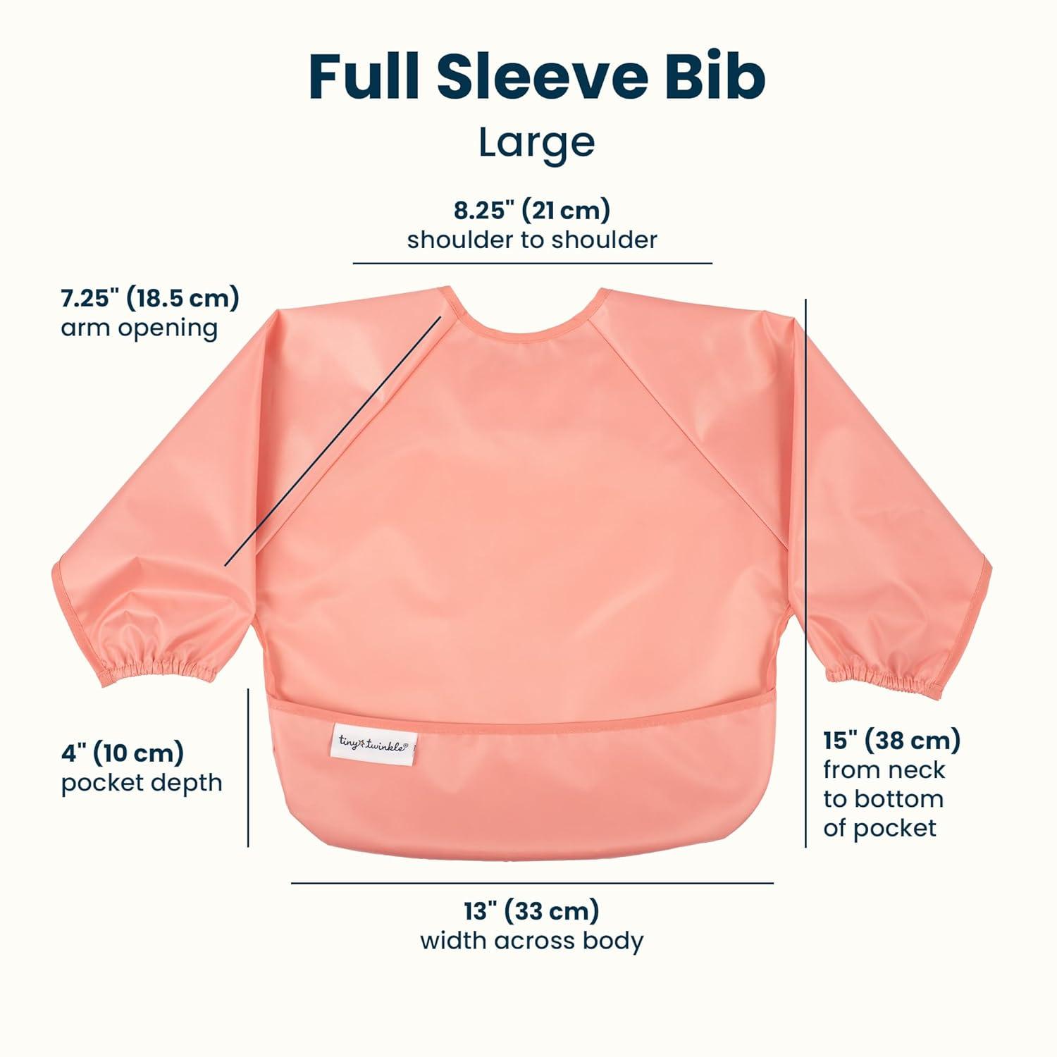 image:imageTiny Twinkle Long Sleeve Bib for Babies amp Toddlers 2Pack Waterproof Smock Bib for Eating Machine Washable amp MessProof Feeding Essentials Newborn Shower Gift Grey Indigo624MPeach Terracotta