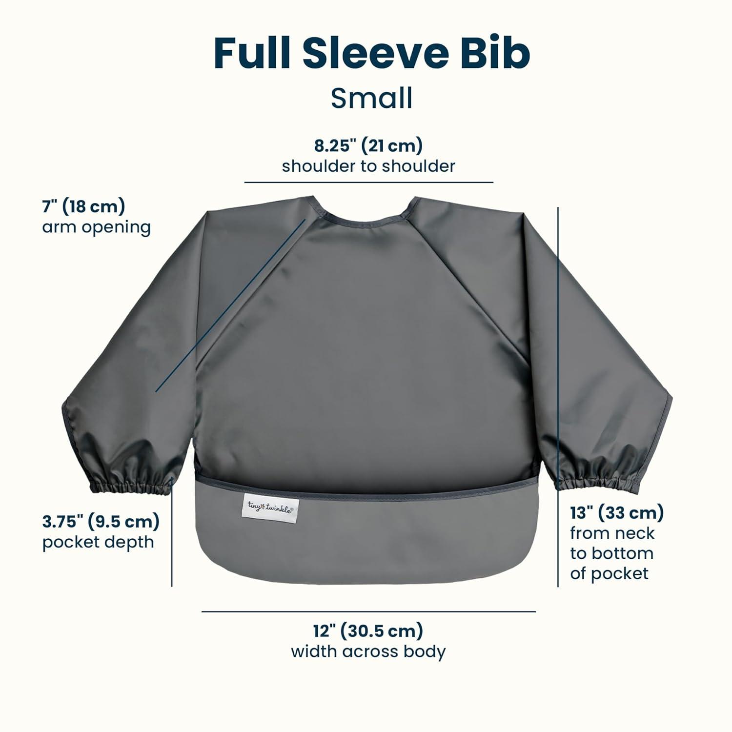 image:imageTiny Twinkle Long Sleeve Bib for Babies amp Toddlers 2Pack Waterproof Smock Bib for Eating Machine Washable amp MessProof Feeding Essentials Newborn Shower Gift Grey Indigo624MSage Charcoal