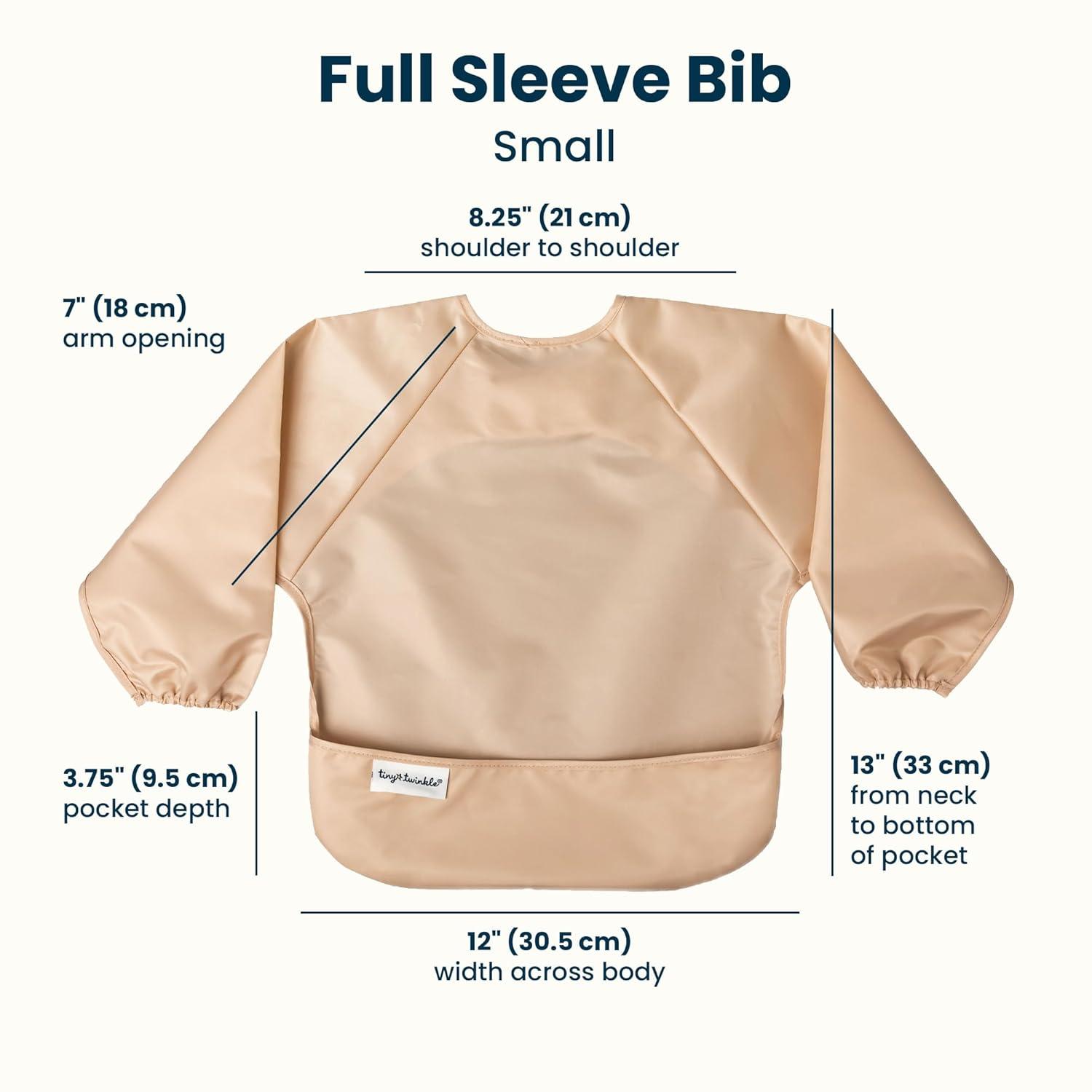 image:imageTiny Twinkle Long Sleeve Bib for Babies amp Toddlers 2Pack Waterproof Smock Bib for Eating Machine Washable amp MessProof Feeding Essentials Newborn Shower Gift Grey Indigo624MSand Cinnamon
