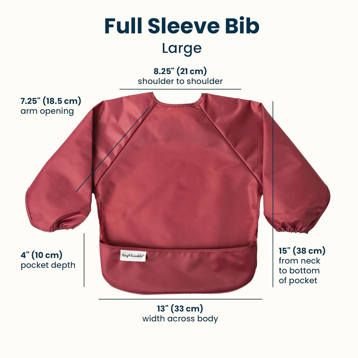 image:imageTiny Twinkle Long Sleeve Bib for Babies amp Toddlers 2Pack Waterproof Smock Bib for Eating Machine Washable amp MessProof Feeding Essentials Newborn Shower Gift Grey Indigo624MRose Burgundy