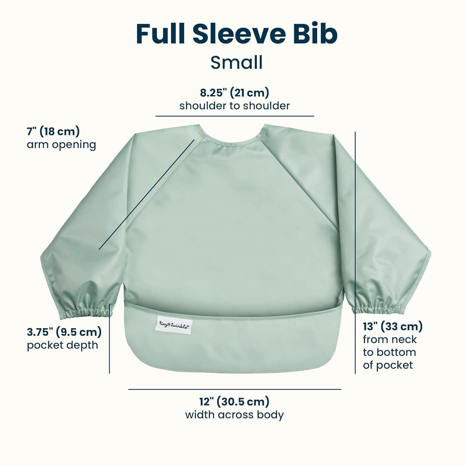 image:imageTiny Twinkle Long Sleeve Bib for Babies amp Toddlers 2Pack Waterproof Smock Bib for Eating Machine Washable amp MessProof Feeding Essentials Newborn Shower Gift Grey Indigo624MSage Charcoal
