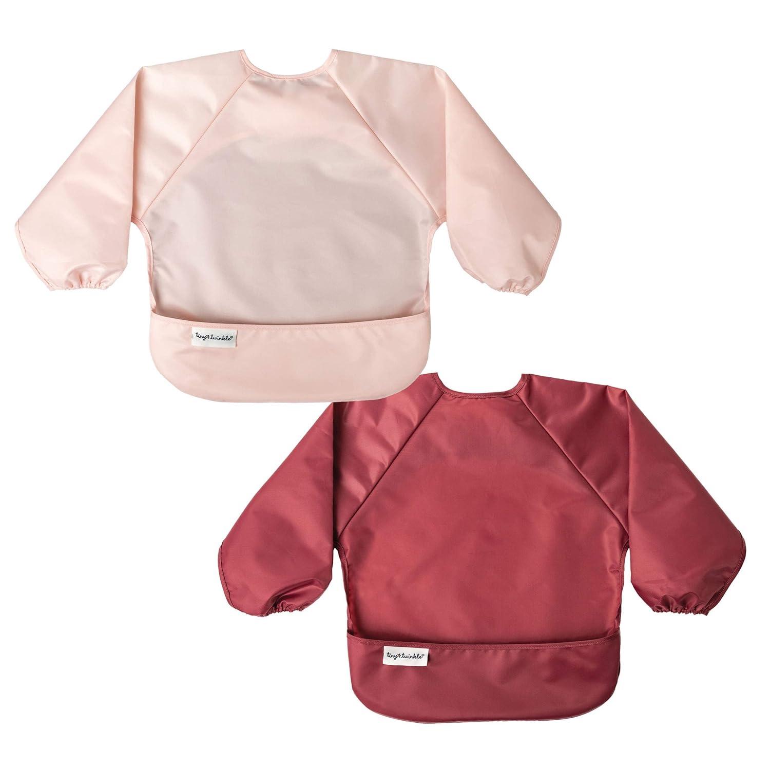 image:imageTiny Twinkle Long Sleeve Bib for Babies amp Toddlers 2Pack Waterproof Smock Bib for Eating Machine Washable amp MessProof Feeding Essentials Newborn Shower Gift Grey Indigo624MRose Burgundy