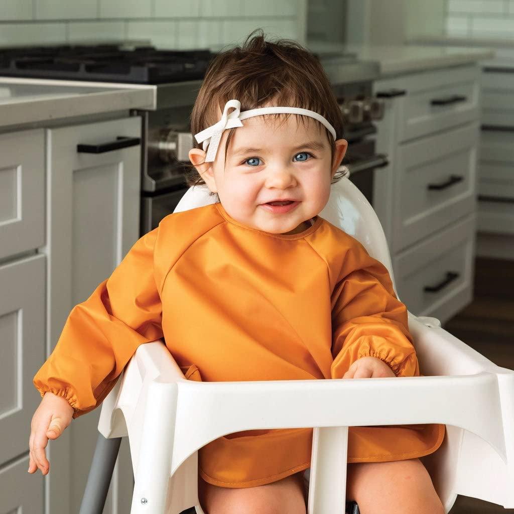 image:imageTiny Twinkle Long Sleeve Bib for Babies amp Toddlers 2Pack Waterproof Smock Bib for Eating Machine Washable amp MessProof Feeding Essentials Newborn Shower Gift Grey Indigo624MSand Cinnamon