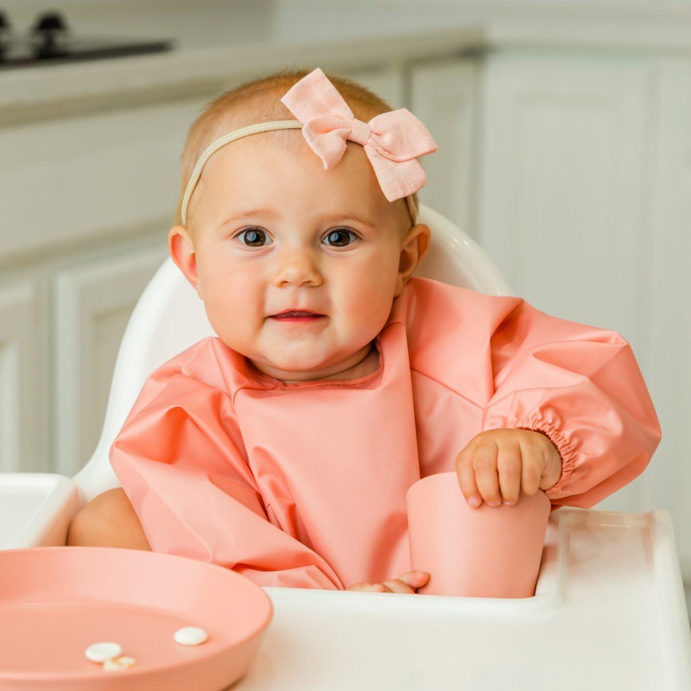 image:imageTiny Twinkle Long Sleeve Bib for Babies amp Toddlers 2Pack Waterproof Smock Bib for Eating Machine Washable amp MessProof Feeding Essentials Newborn Shower Gift Grey Indigo624MPeach Terracotta