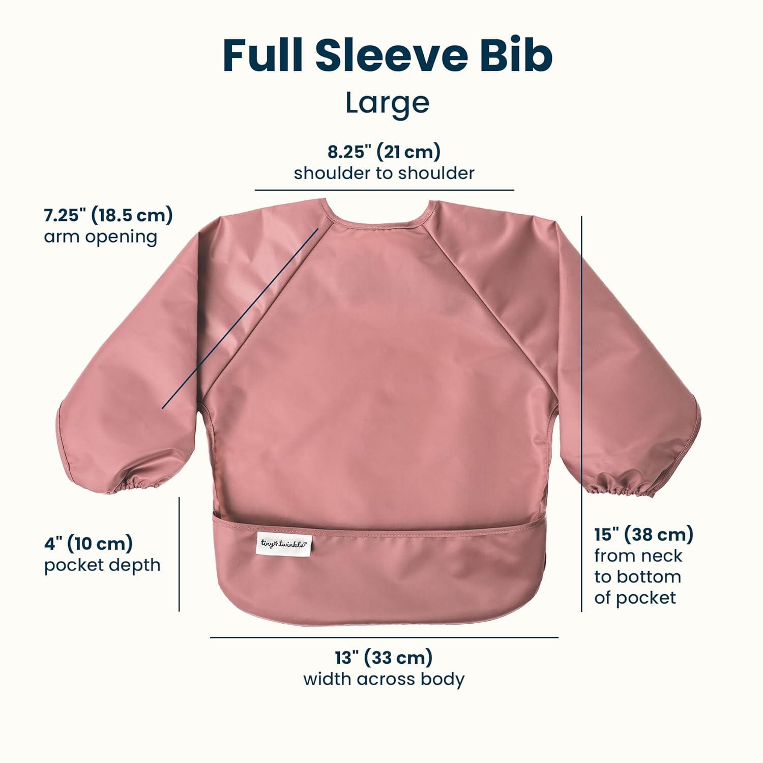image:imageTiny Twinkle Long Sleeve Bib for Babies amp Toddlers 2Pack Waterproof Smock Bib for Eating Machine Washable amp MessProof Feeding Essentials Newborn Shower Gift Peach Terracotta624MTaupe Lilac