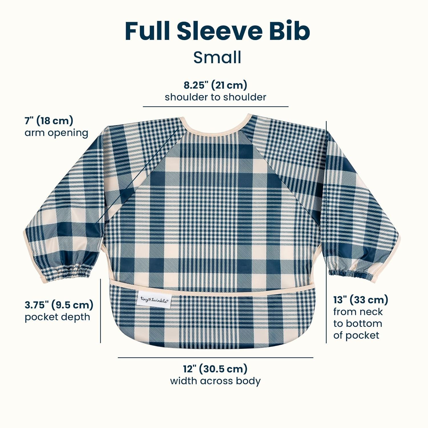image:imageTiny Twinkle Long Sleeve Bib for Babies amp Toddlers 2Pack Waterproof Smock Bib for Eating Machine Washable amp MessProof Feeding Essentials Newborn Shower Gift Peach Terracotta624MGingham grid
