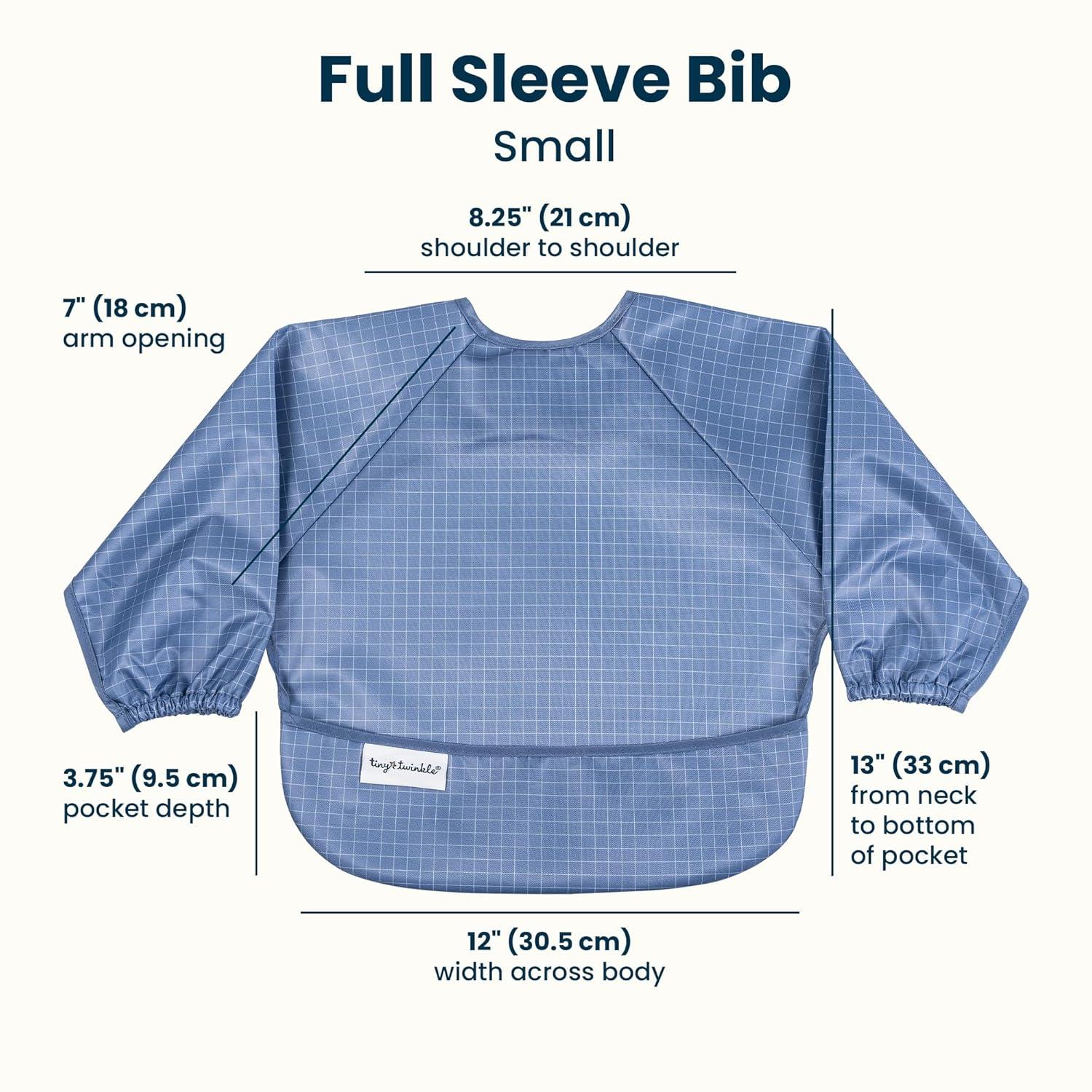 image:imageTiny Twinkle Long Sleeve Bib for Babies amp Toddlers 2Pack Waterproof Smock Bib for Eating Machine Washable amp MessProof Feeding Essentials Newborn Shower Gift Grey Indigo624MVarsity Flags grid
