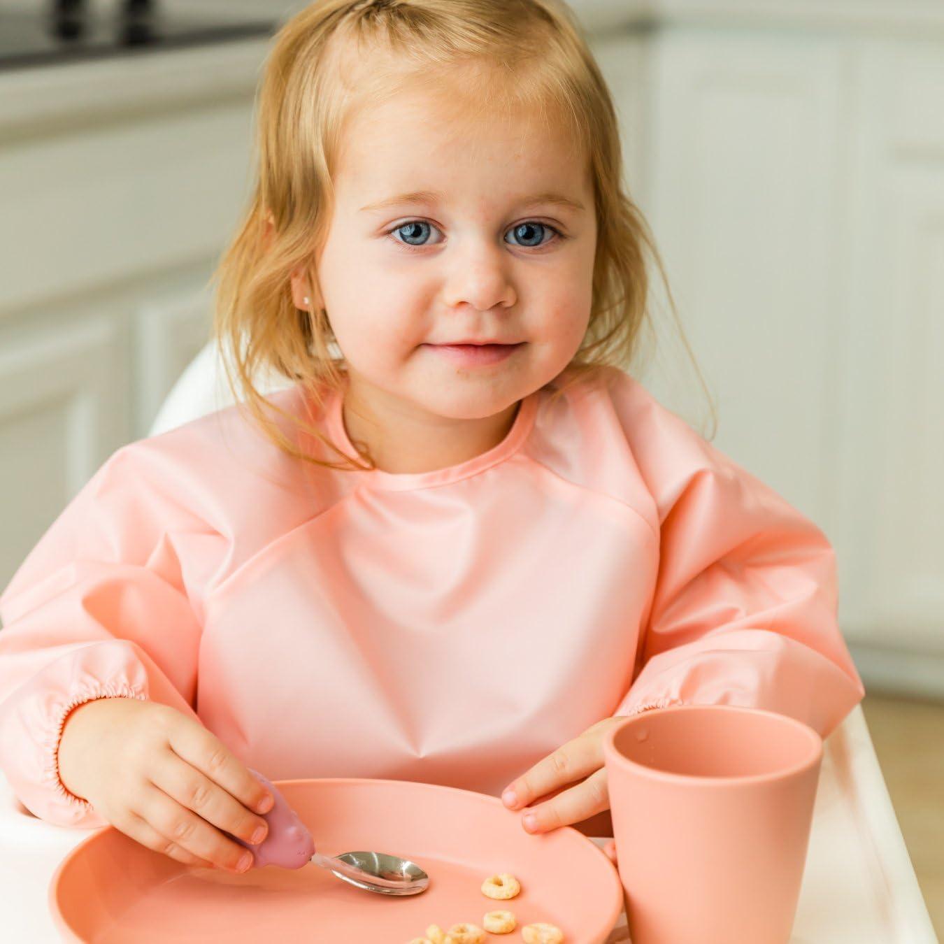 image:imageTiny Twinkle Long Sleeve Bib for Babies amp Toddlers 2Pack Waterproof Smock Bib for Eating Machine Washable amp MessProof Feeding Essentials Newborn Shower Gift Grey Indigo624MPeach Terracotta