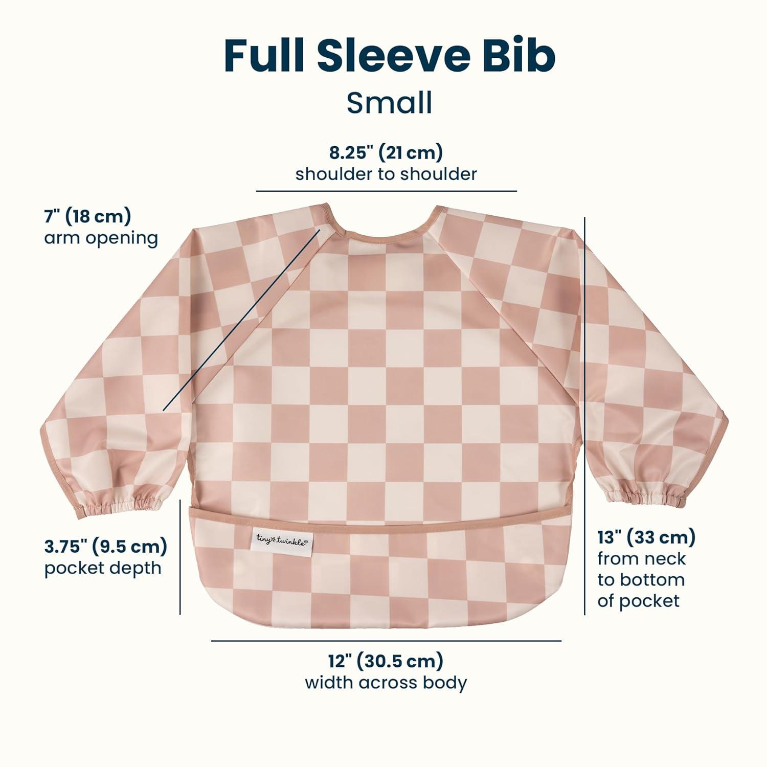 image:imageTiny Twinkle Long Sleeve Bib for Babies amp Toddlers 2Pack Waterproof Smock Bib for Eating Machine Washable amp MessProof Feeding Essentials Newborn Shower Gift Grey Indigo624MPink beige Checkers