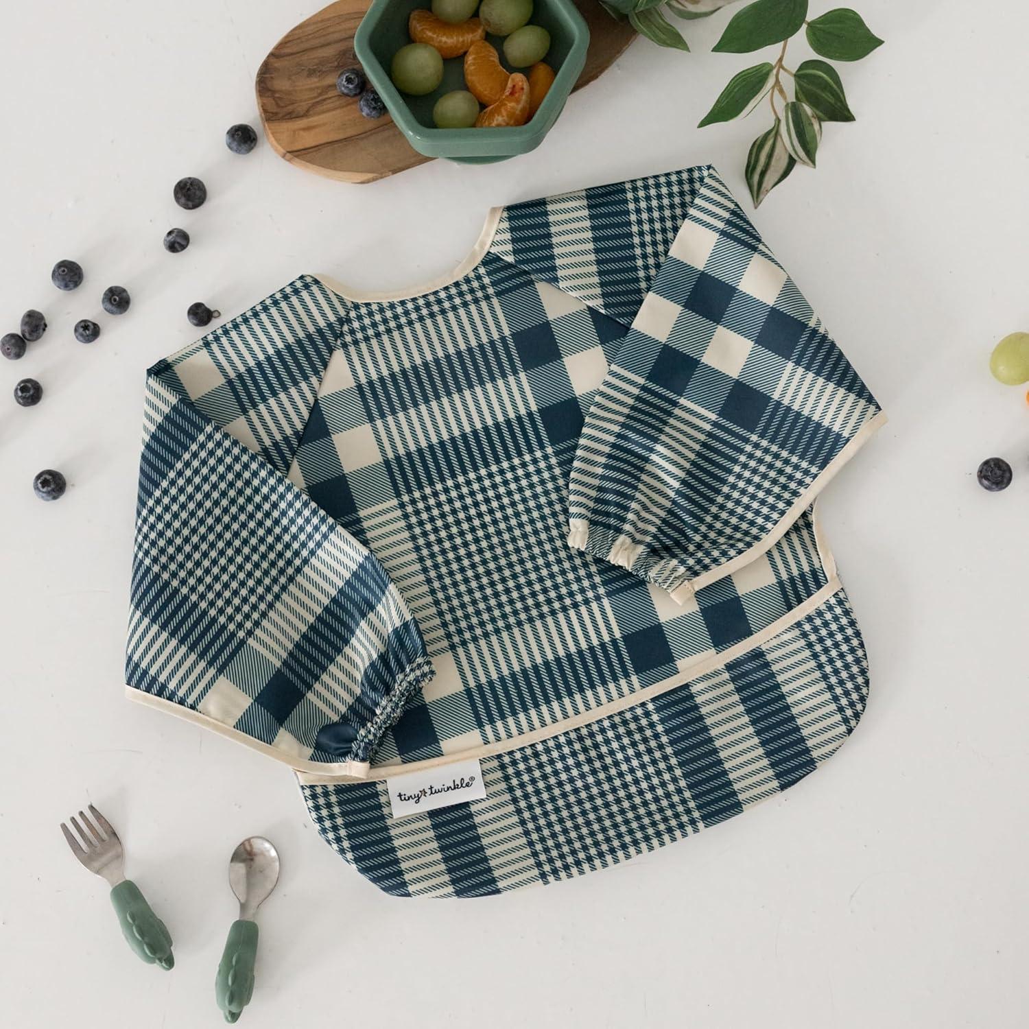 image:imageTiny Twinkle Long Sleeve Bib for Babies amp Toddlers 2Pack Waterproof Smock Bib for Eating Machine Washable amp MessProof Feeding Essentials Newborn Shower Gift Peach Terracotta624MVintage Cars gingham
