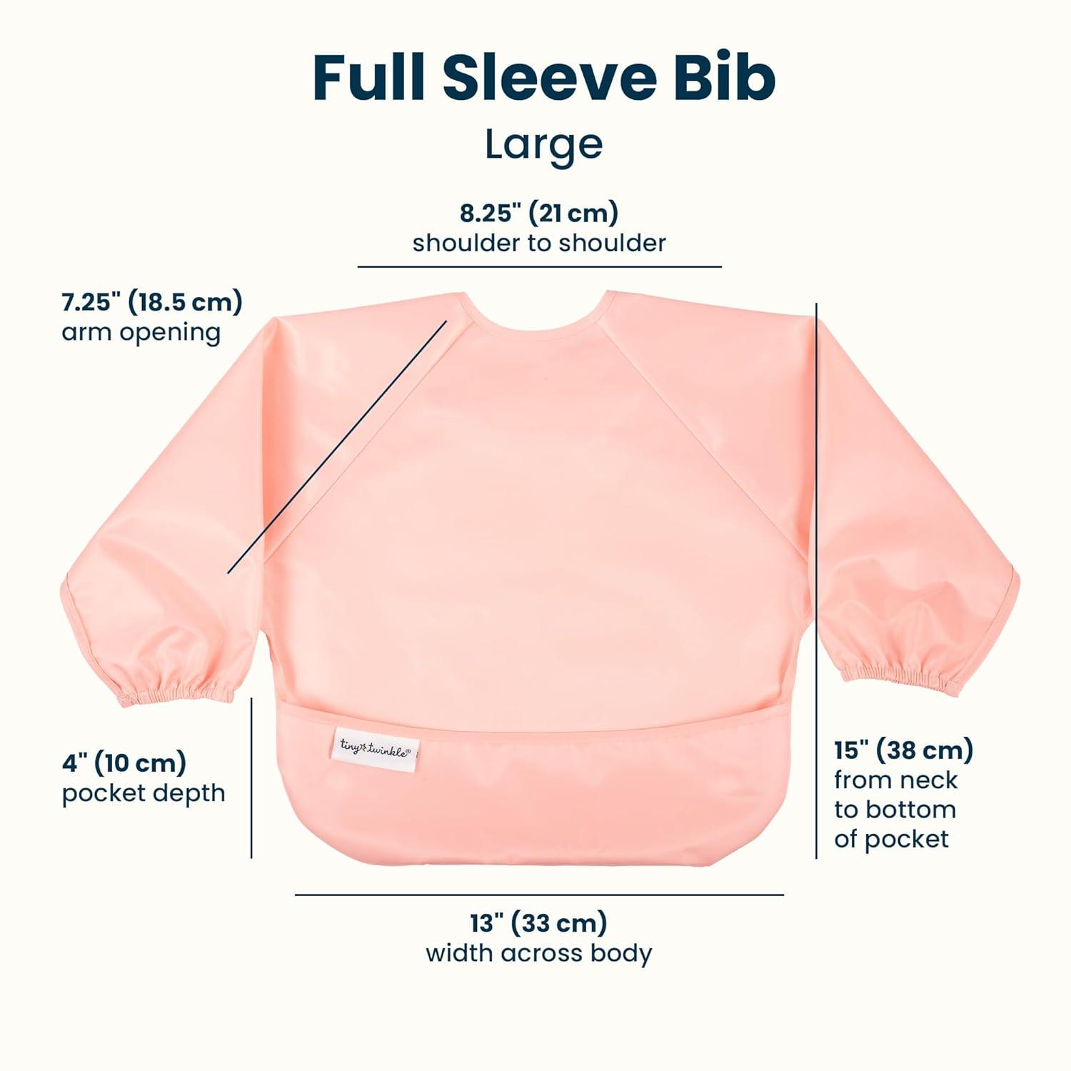 image:imageTiny Twinkle Long Sleeve Bib for Babies amp Toddlers 2Pack Waterproof Smock Bib for Eating Machine Washable amp MessProof Feeding Essentials Newborn Shower Gift Grey Indigo624MPeach Terracotta
