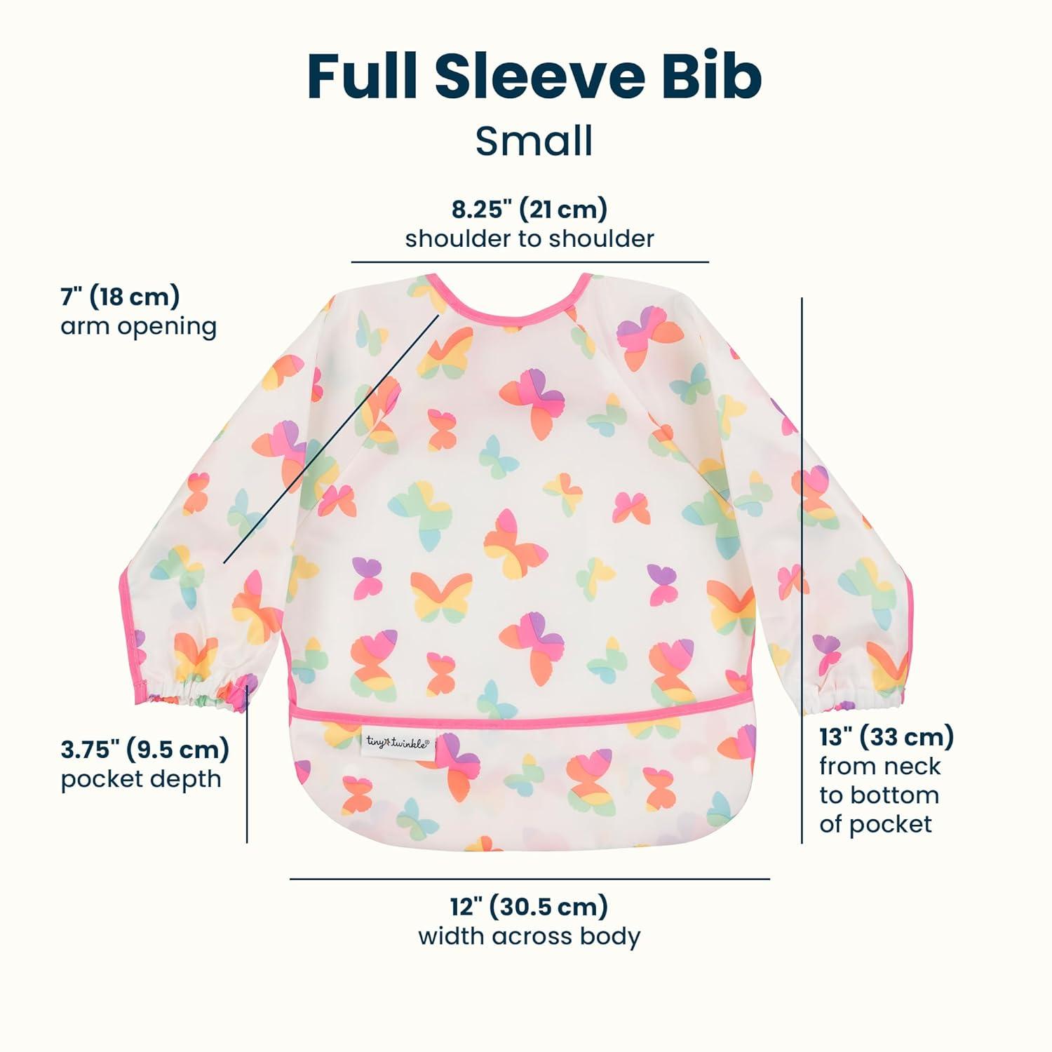 image:imageTiny Twinkle Long Sleeve Bib for Babies amp Toddlers Waterproof Smock Bib for Eating Machine Washable amp MessProof Feeding Essentials Newborn Shower Gift Checkers Black 24YButterflies