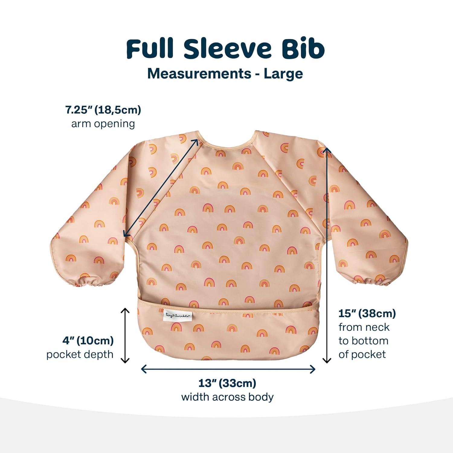 image:imageTiny Twinkle Long Sleeve Bib for Babies amp Toddlers Waterproof Smock Bib for Eating Machine Washable amp MessProof Feeding Essentials Newborn Shower Gift Checkers Black 24YBoho Rainbow