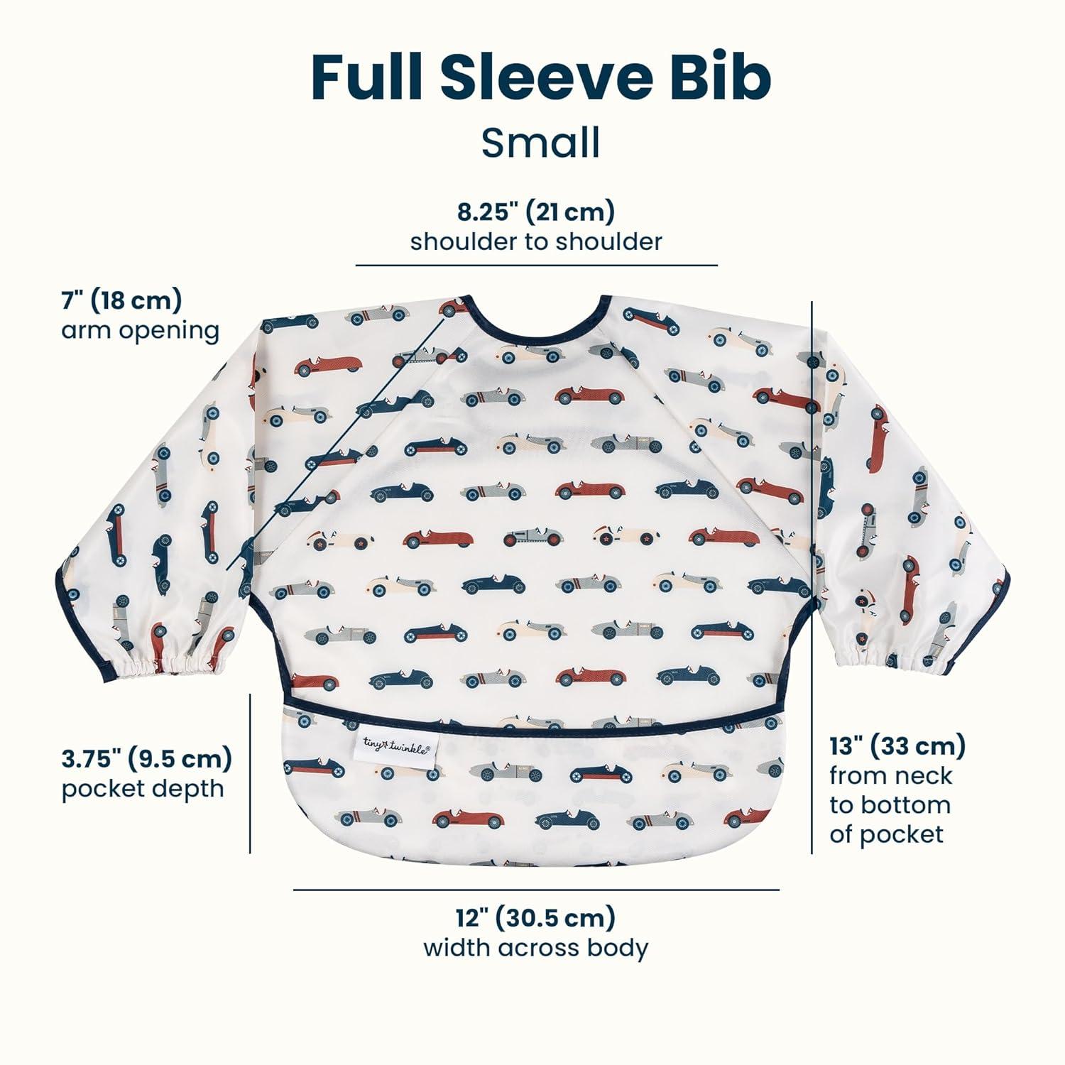 image:imageTiny Twinkle Long Sleeve Bib for Babies amp Toddlers Waterproof Smock Bib for Eating Machine Washable amp MessProof Feeding Essentials Newborn Shower Gift Checkers Black 24YVintage Cars