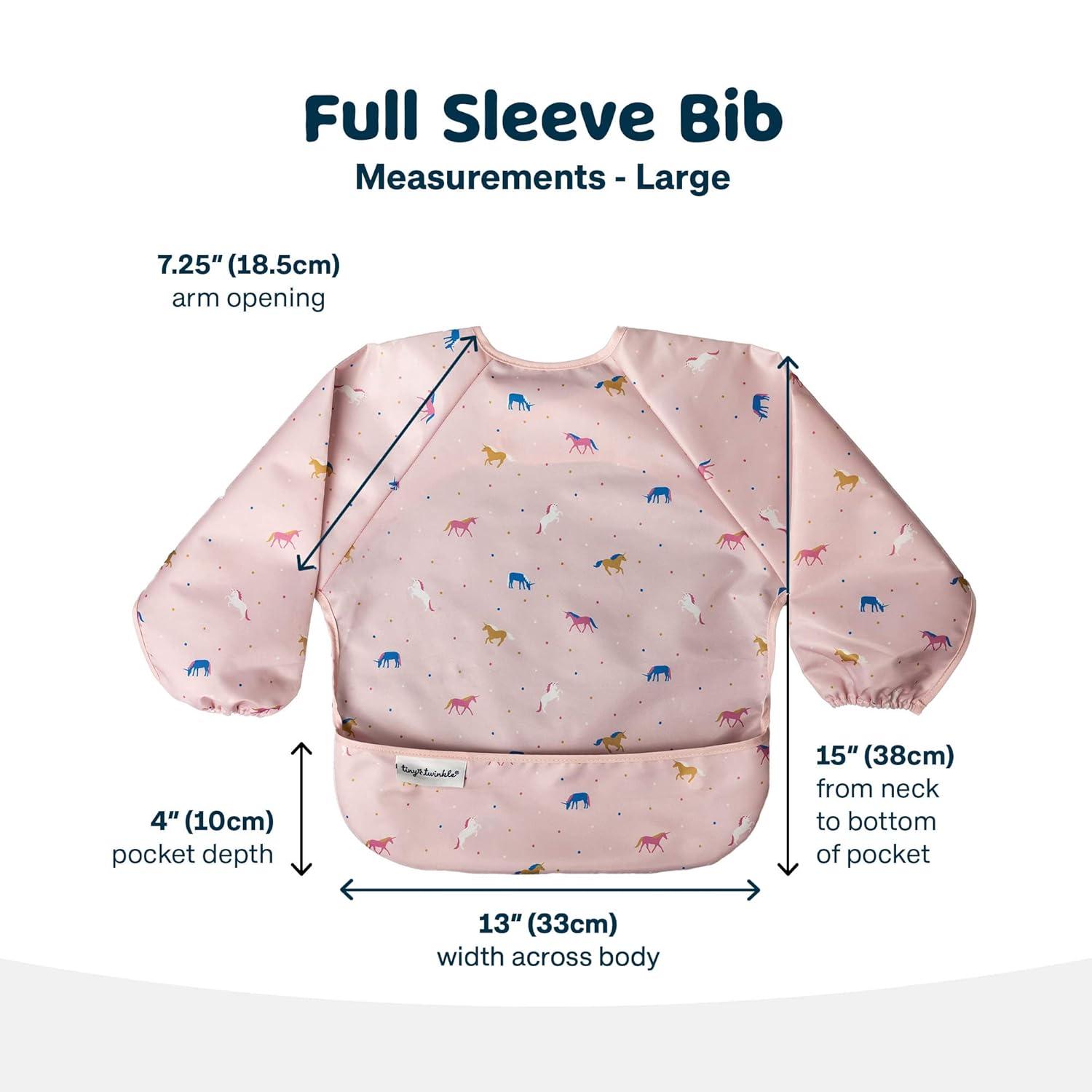 image:imageTiny Twinkle Long Sleeve Bib for Babies amp Toddlers Waterproof Smock Bib for Eating Machine Washable amp MessProof Feeding Essentials Newborn Shower Gift Checkers Black 24YUnicorn Conf