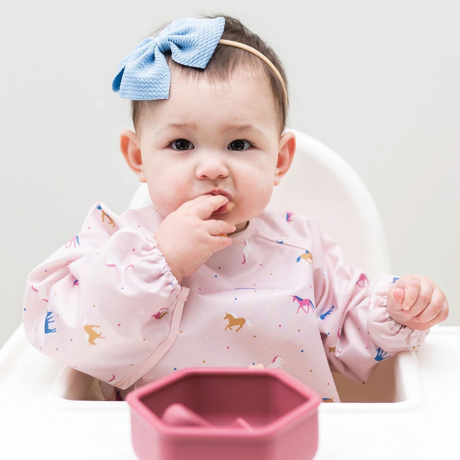 image:imageTiny Twinkle Long Sleeve Bib for Babies amp Toddlers Waterproof Smock Bib for Eating Machine Washable amp MessProof Feeding Essentials Newborn Shower Gift Checkers Black 24YUnicorn Conf