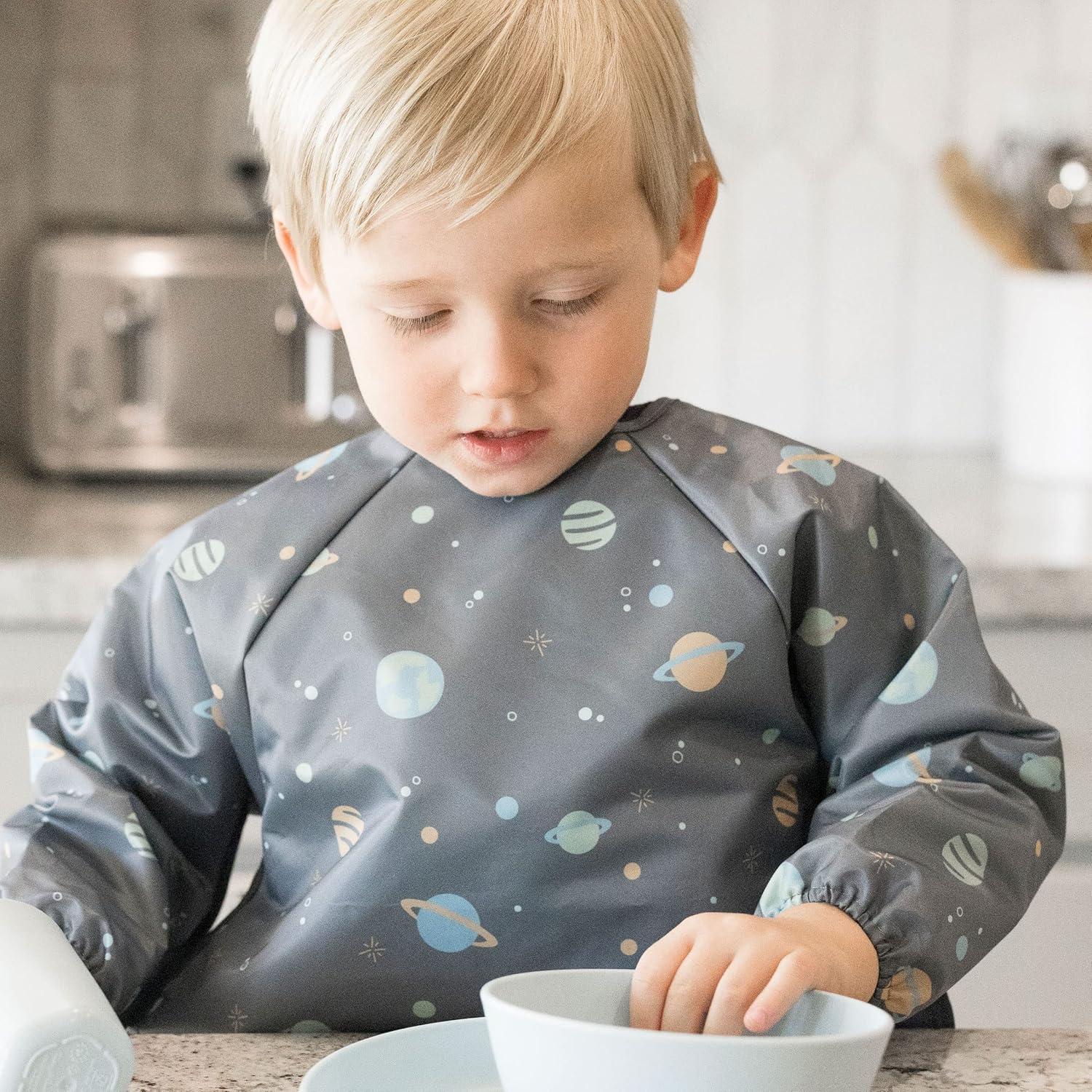 image:imageTiny Twinkle Long Sleeve Bib for Babies amp Toddlers Waterproof Smock Bib for Eating Machine Washable amp MessProof Feeding Essentials Newborn Shower Gift Checkers Black 24YSpace