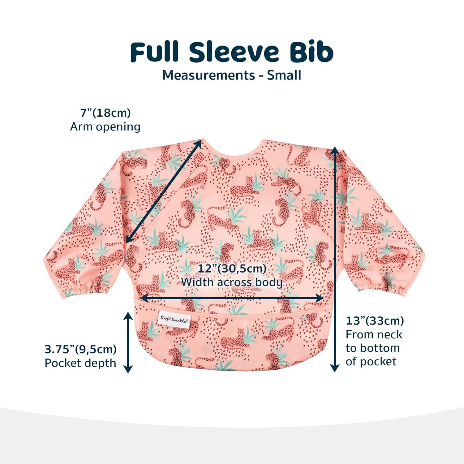 image:imageTiny Twinkle Long Sleeve Bib for Babies amp Toddlers Waterproof Smock Bib for Eating Machine Washable amp MessProof Feeding Essentials Newborn Shower Gift Checkers Black 24YLeopard