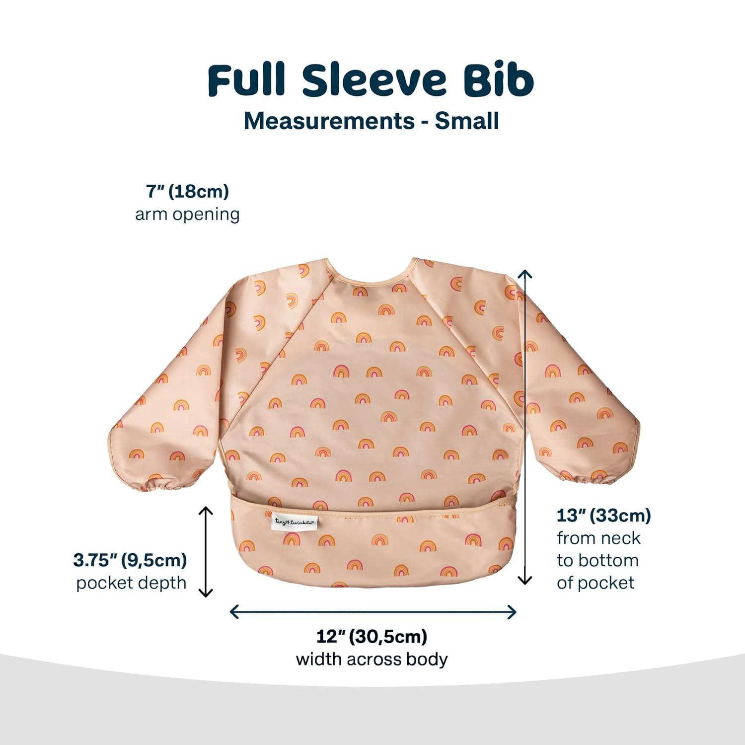 image:imageTiny Twinkle Long Sleeve Bib for Babies amp Toddlers Waterproof Smock Bib for Eating Machine Washable amp MessProof Feeding Essentials Newborn Shower Gift Checkers Black 24YBoho Rainbow
