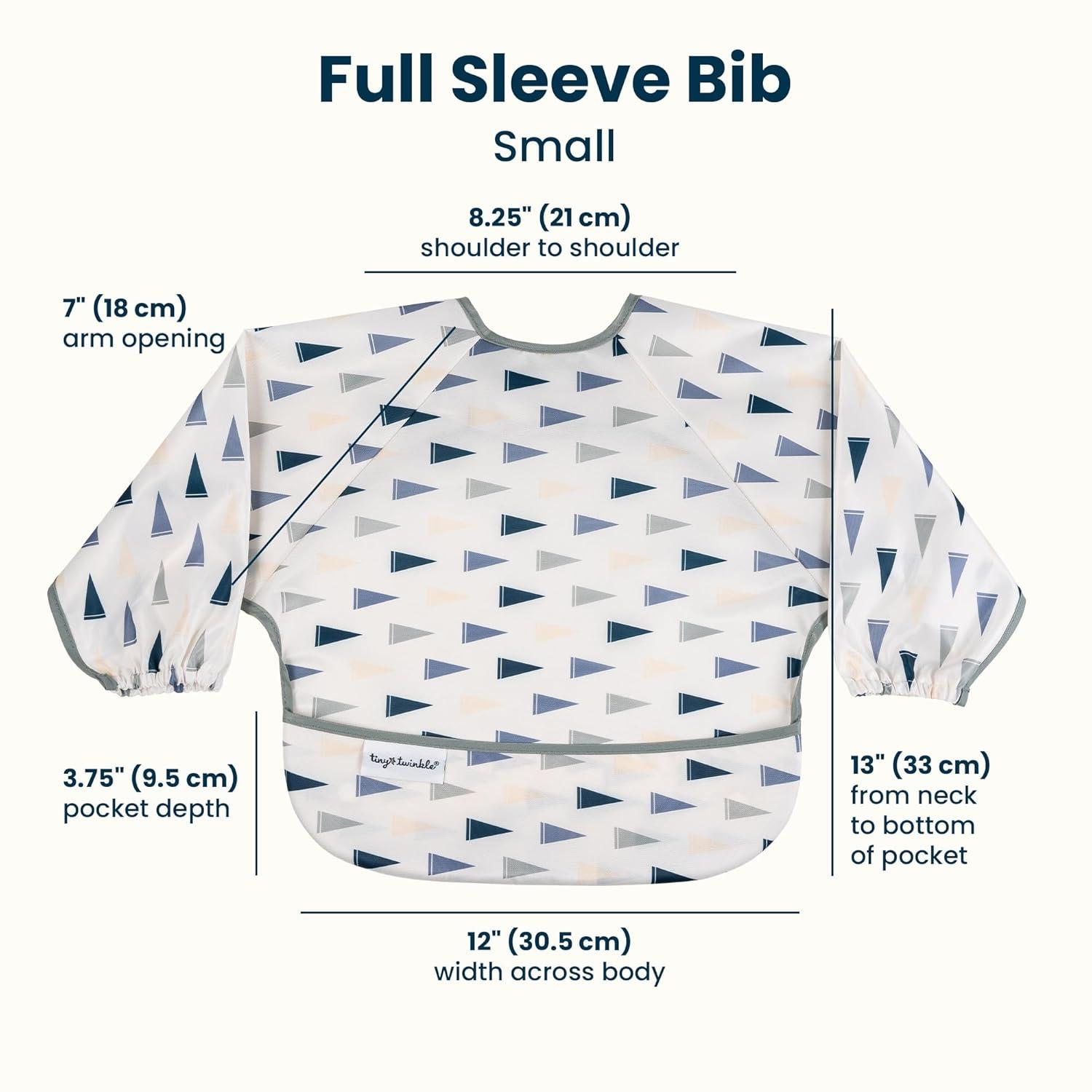 image:imageTiny Twinkle Long Sleeve Bib for Babies amp Toddlers Waterproof Smock Bib for Eating Machine Washable amp MessProof Feeding Essentials Newborn Shower Gift Checkers Black 24YVarsity Flags