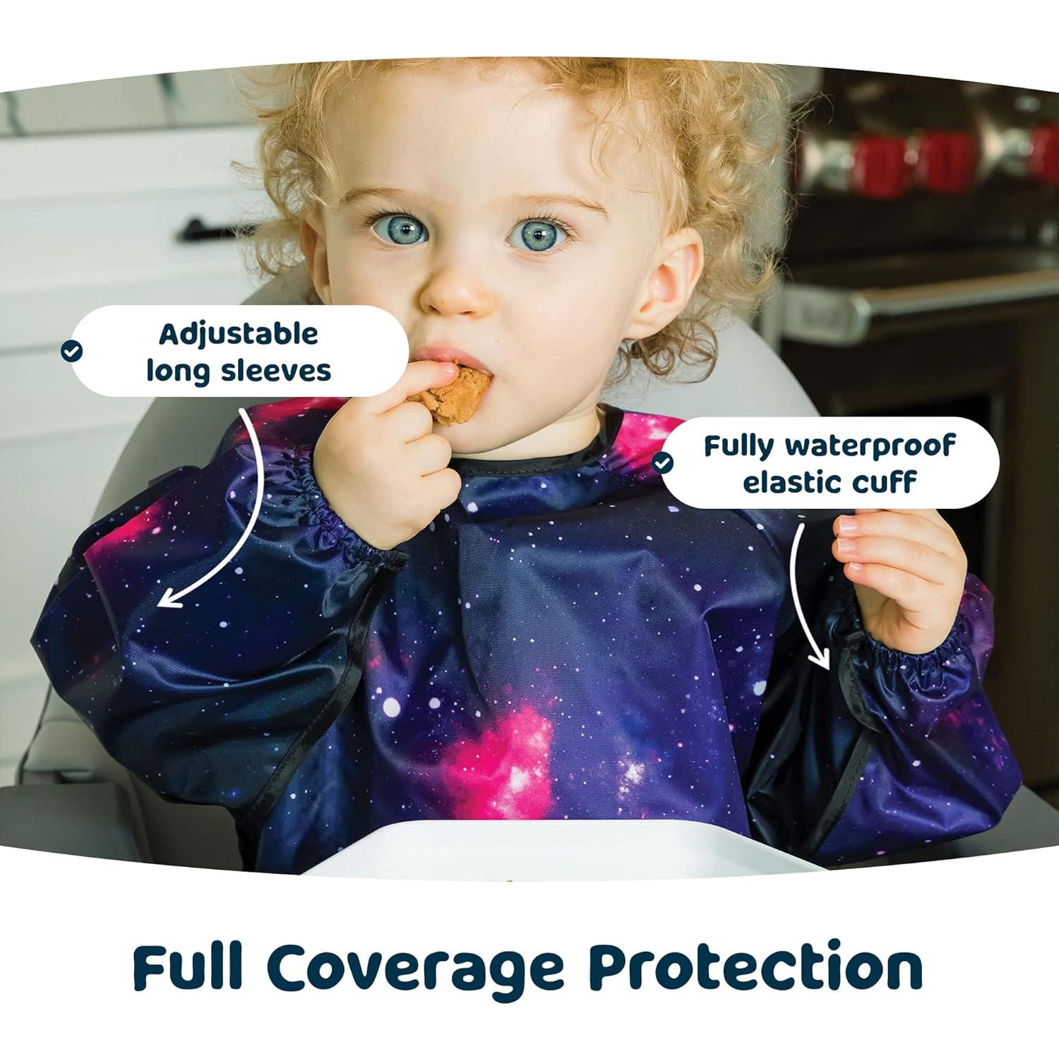 image:imageTiny Twinkle Long Sleeve Bib for Babies amp Toddlers Waterproof Smock Bib for Eating Machine Washable amp MessProof Feeding Essentials Newborn Shower Gift Checkers Black 24YFloral Blue