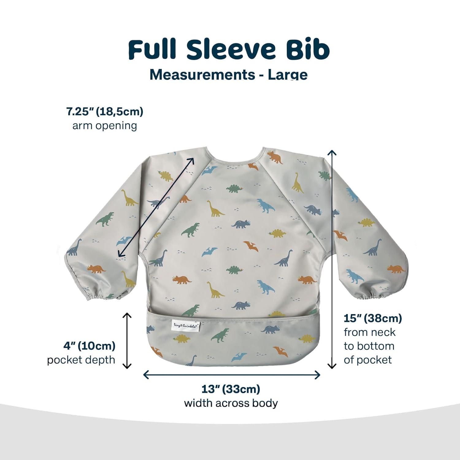 image:imageTiny Twinkle Long Sleeve Bib for Babies amp Toddlers Waterproof Smock Bib for Eating Machine Washable amp MessProof Feeding Essentials Newborn Shower Gift Checkers Black 24YDinosaur